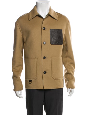 Pre-owned Loewe Anagram Wool Utility Jacket In Brown