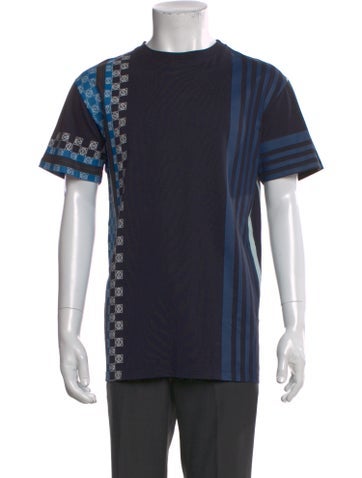Pre-owned Loewe Printed Crew Neck T-shirt In Blue