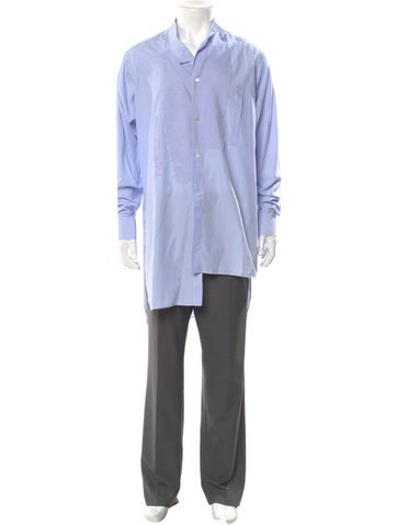 Pre-owned Loewe Signature Logo Asymmetric Shirt In Blue
