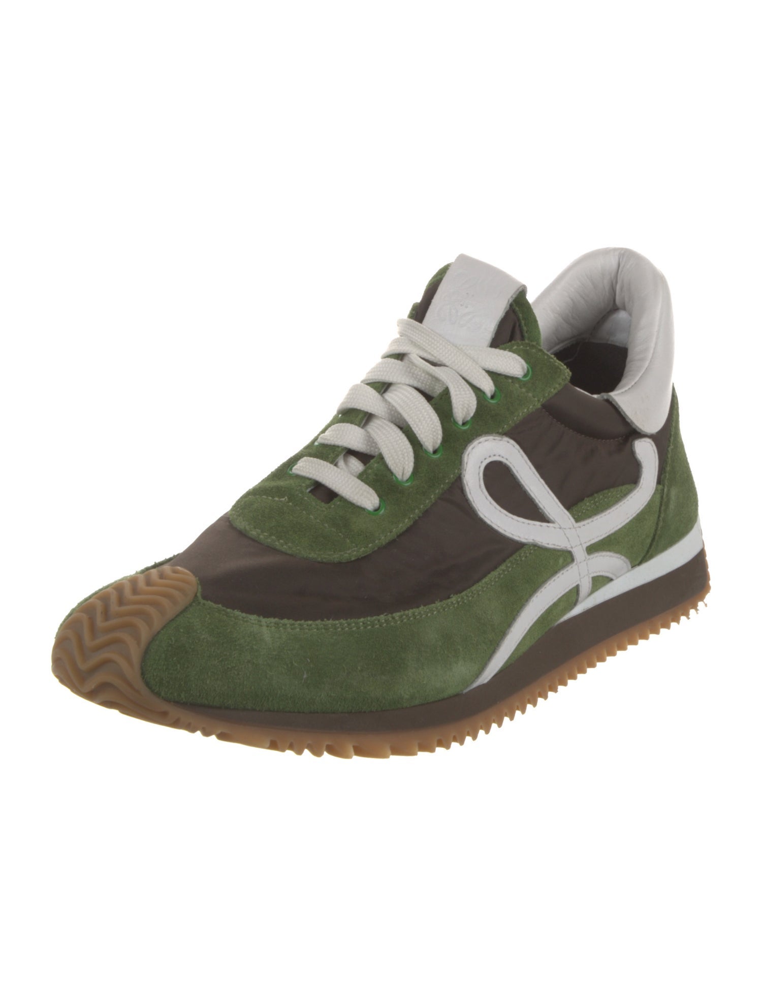 Loewe Suede Colorblock Pattern Sneakers