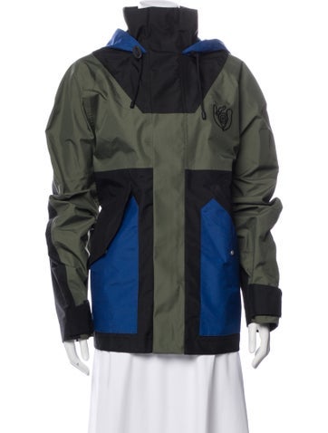 Pre-owned Loewe Nylon Colorblock Pattern Parka In Green