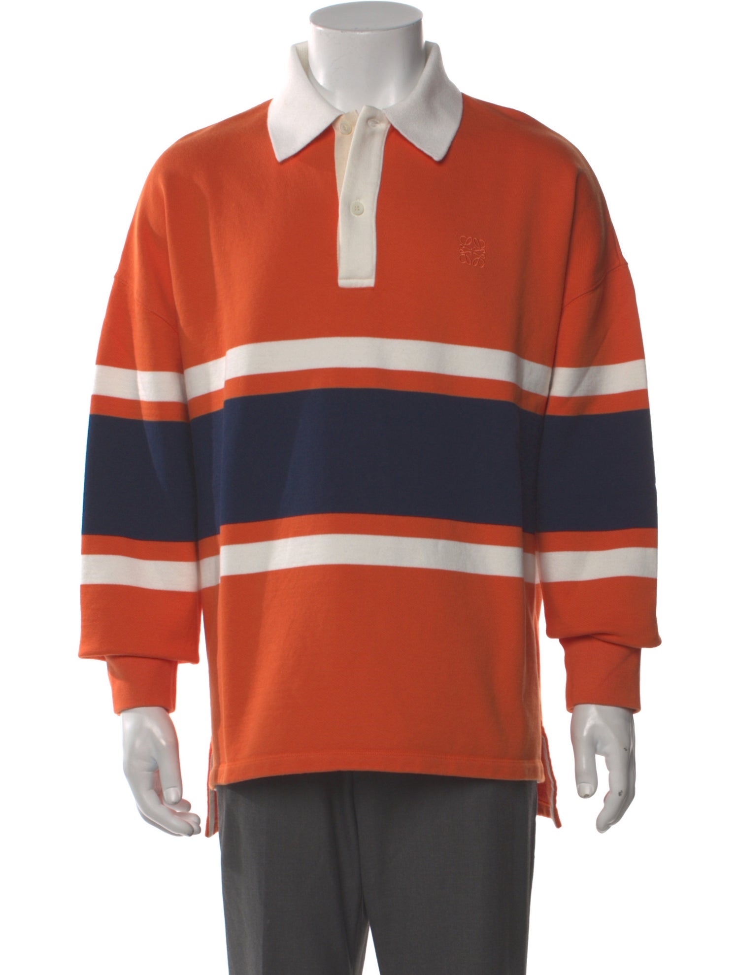 Loewe Colorblock Pattern V-Neck Polo Shirt w/ Tags