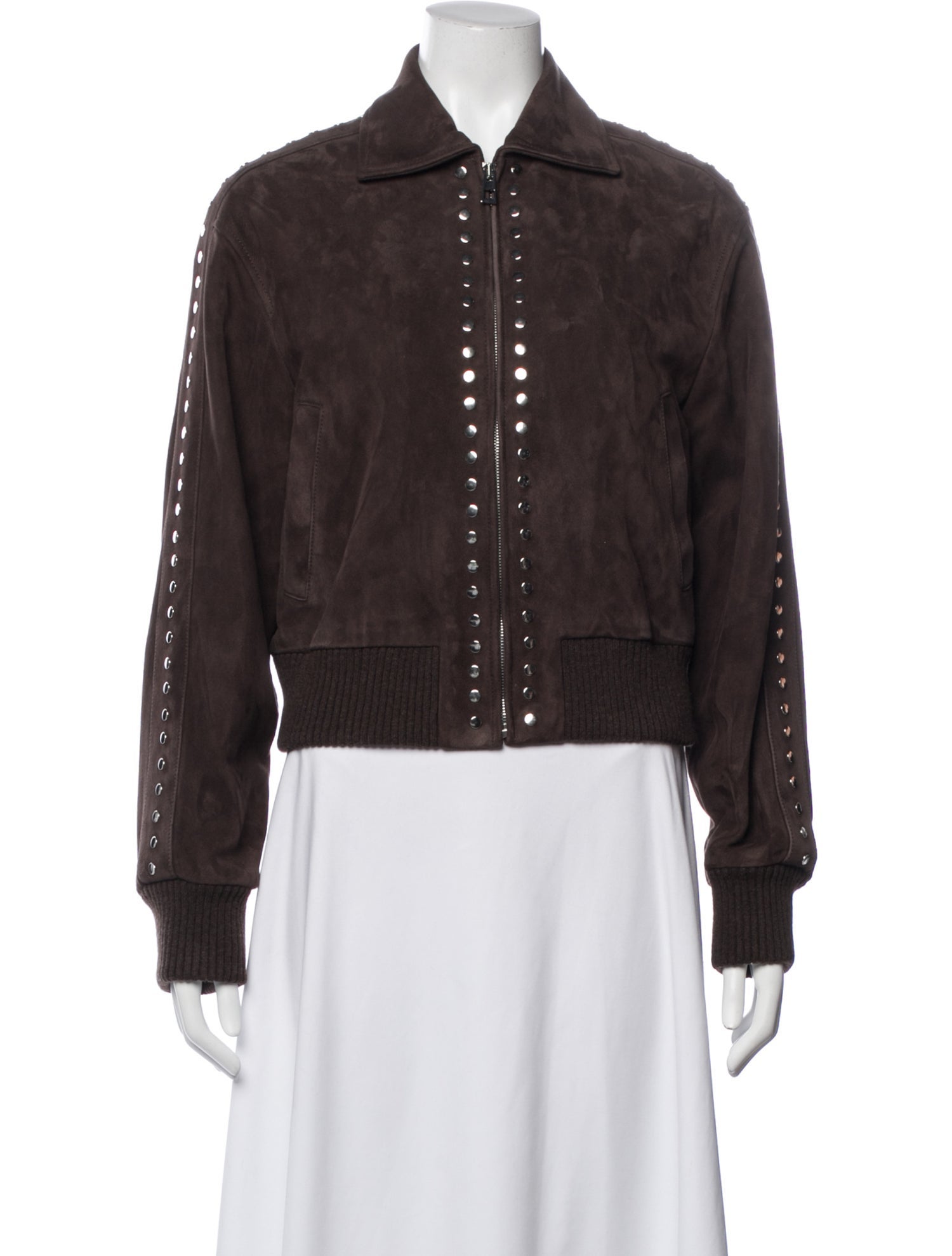 Loewe Anagram Suede Bomber Jacket