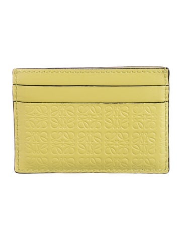 Pre-owned Loewe 2021 Anagram Card Holder In Green