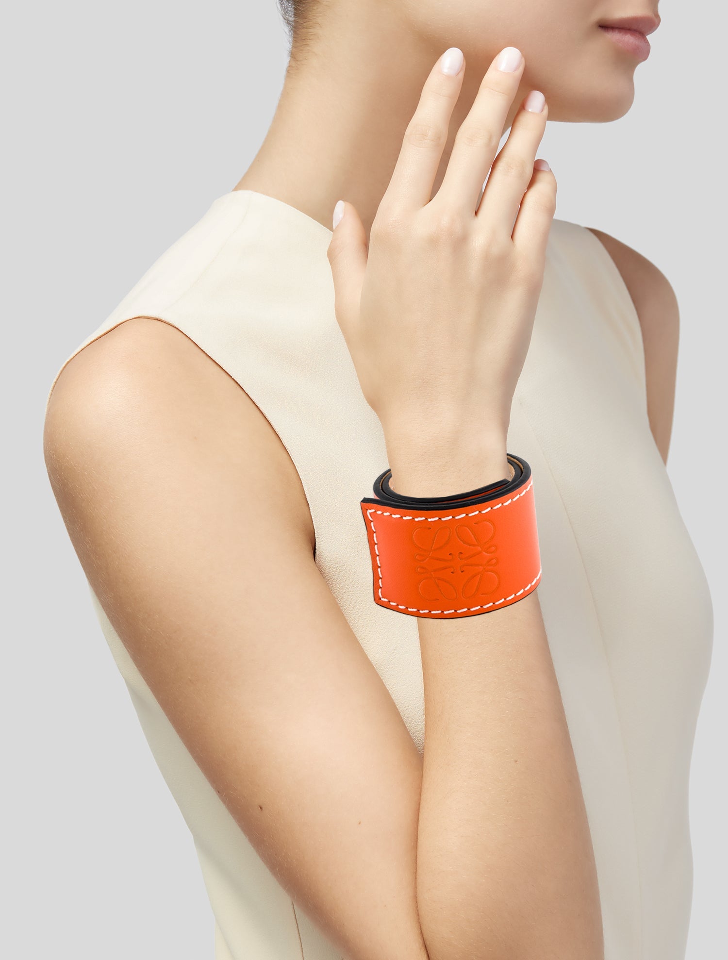 Loewe Leather Slap Wrap Bracelet