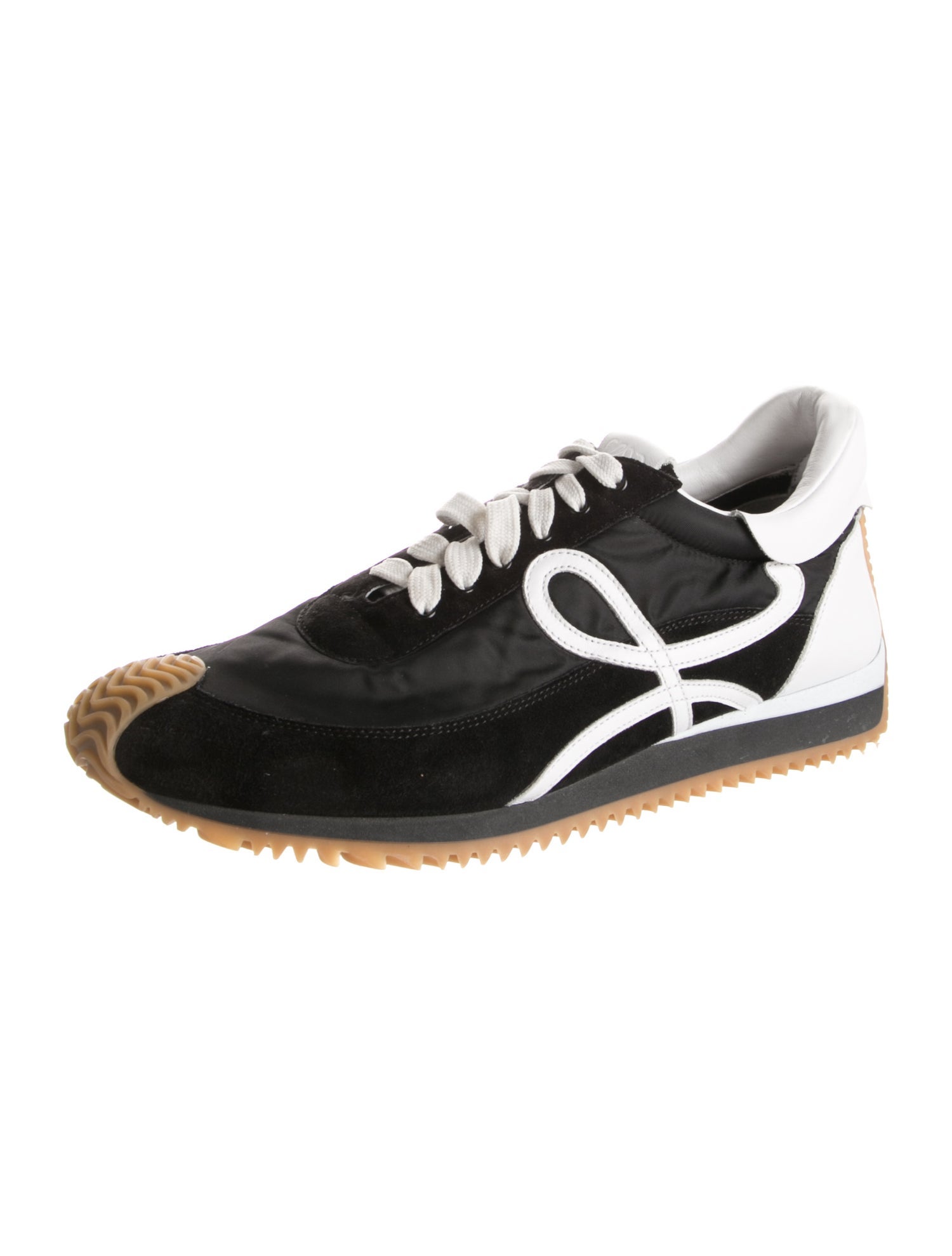 Loewe Suede Colorblock Pattern Sneakers