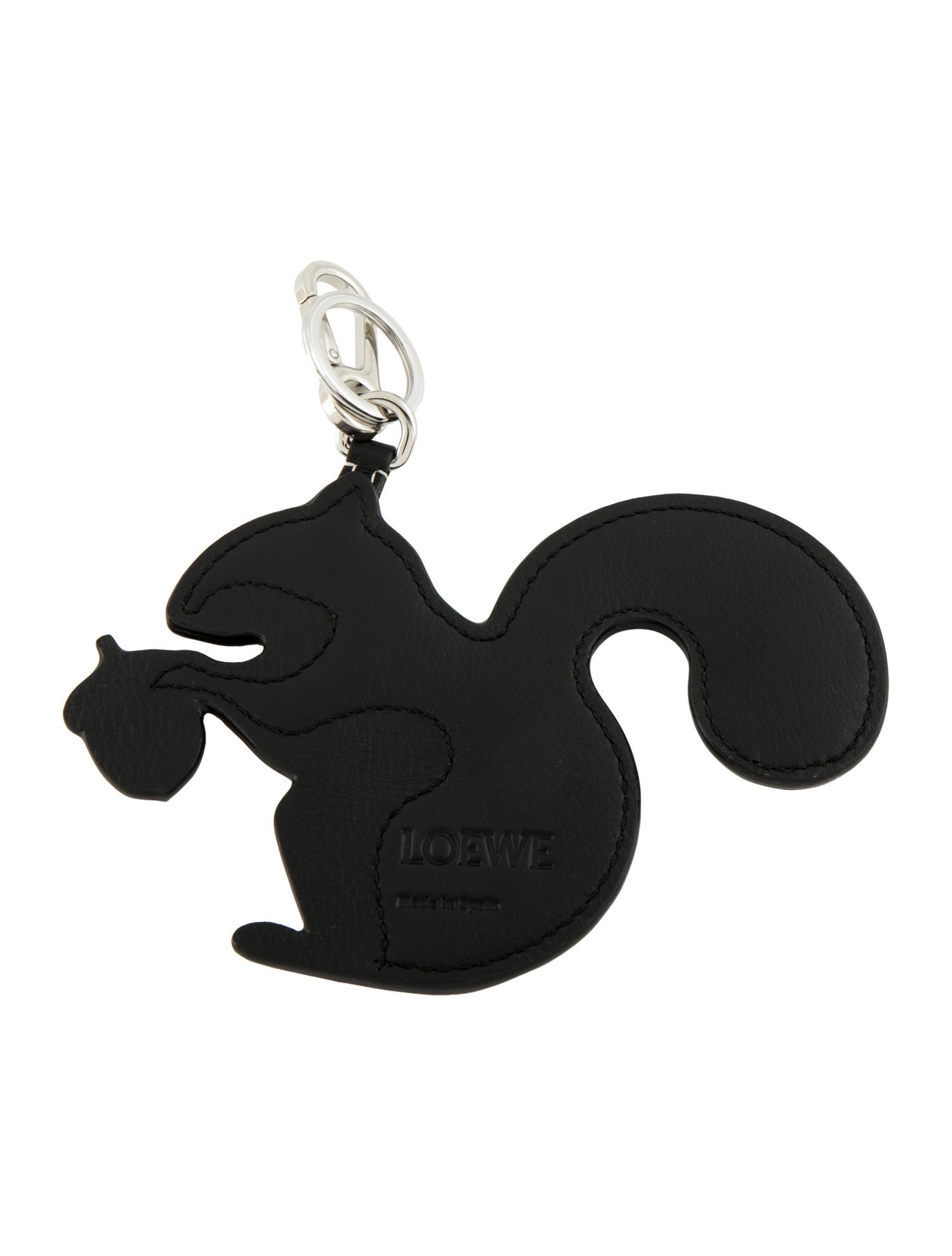 Loewe Squirrel & Nut Leather Key Chain In Brown