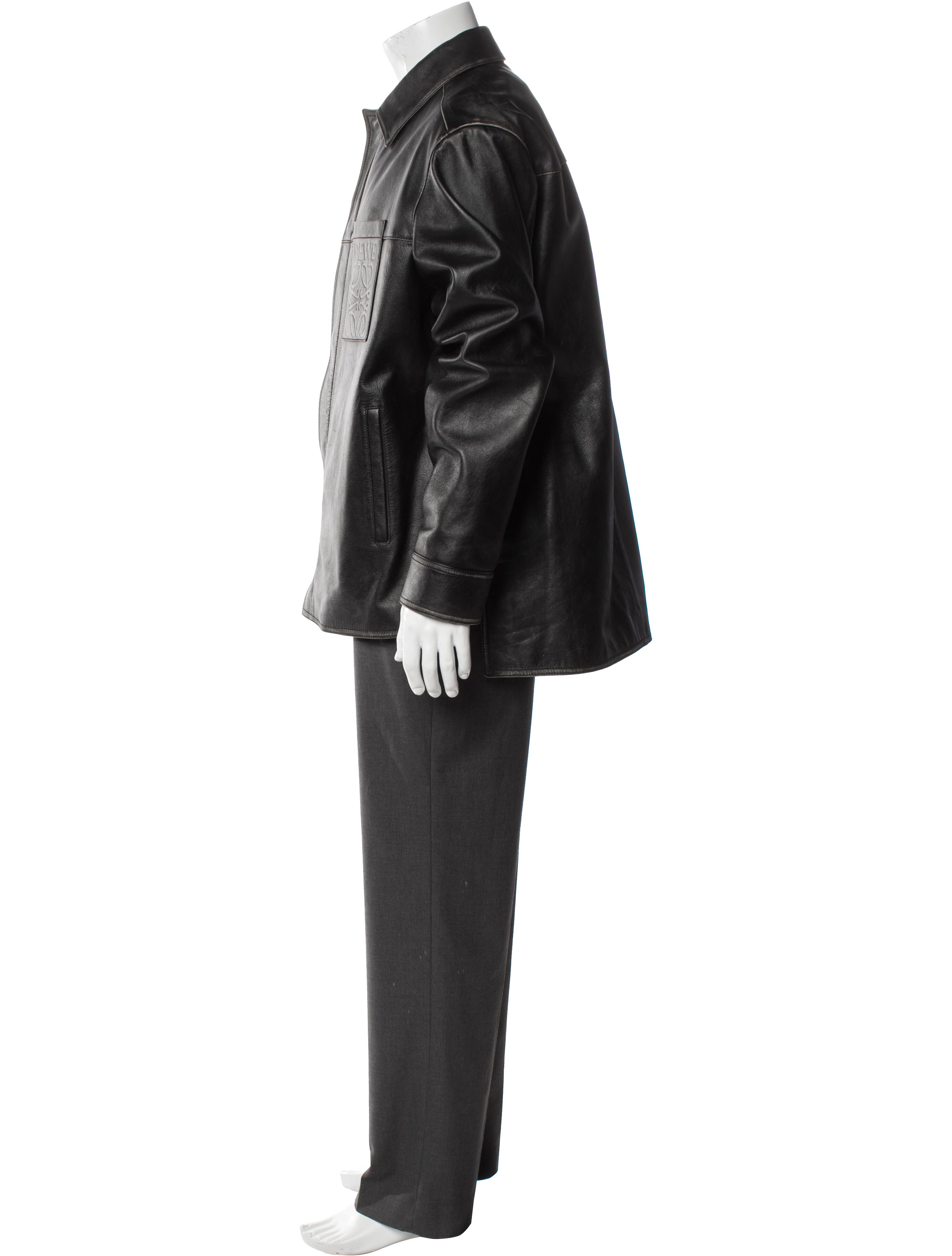 Loewe Anagram Calf Leather Overcoat