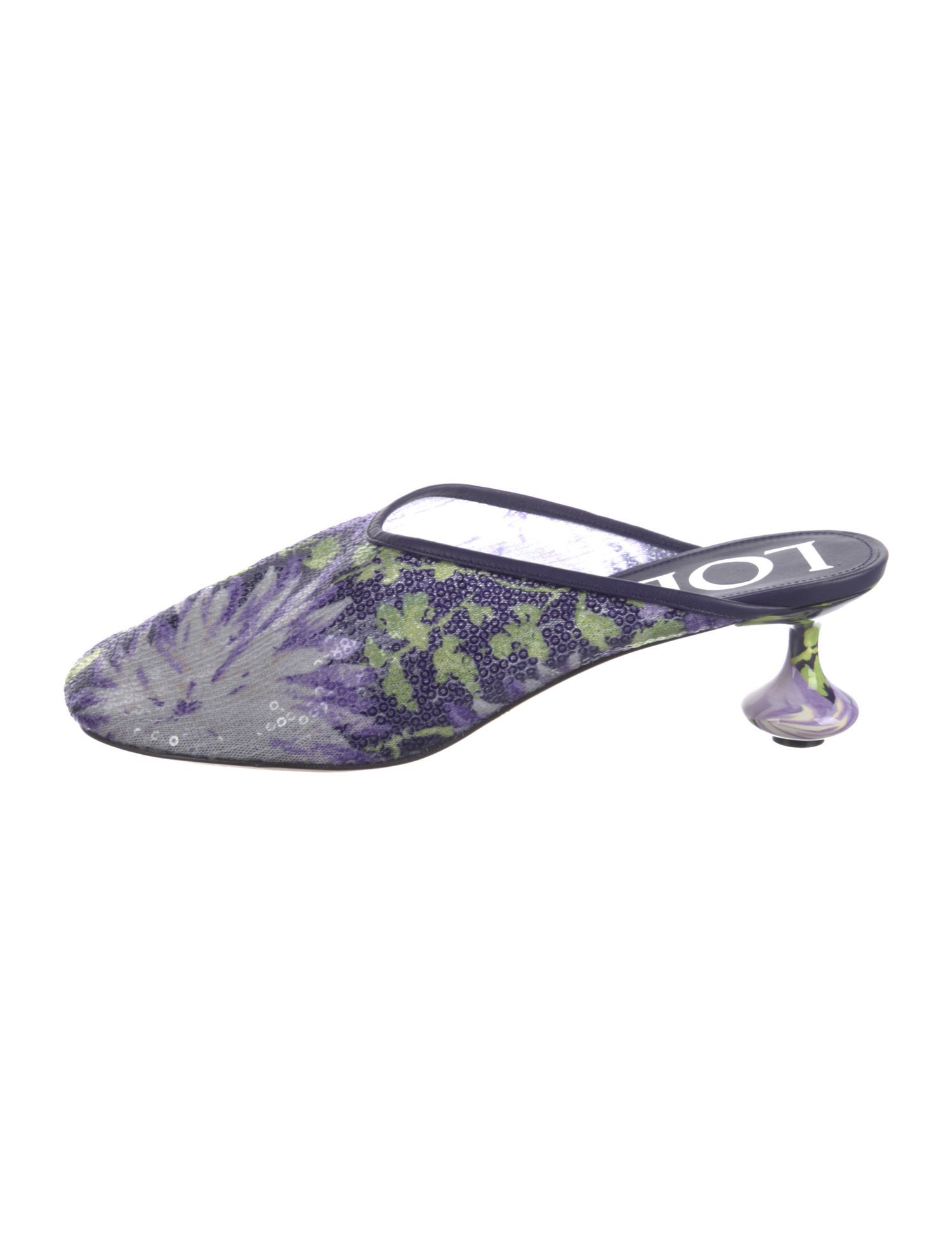 Loewe Sequins Floral Print Mules