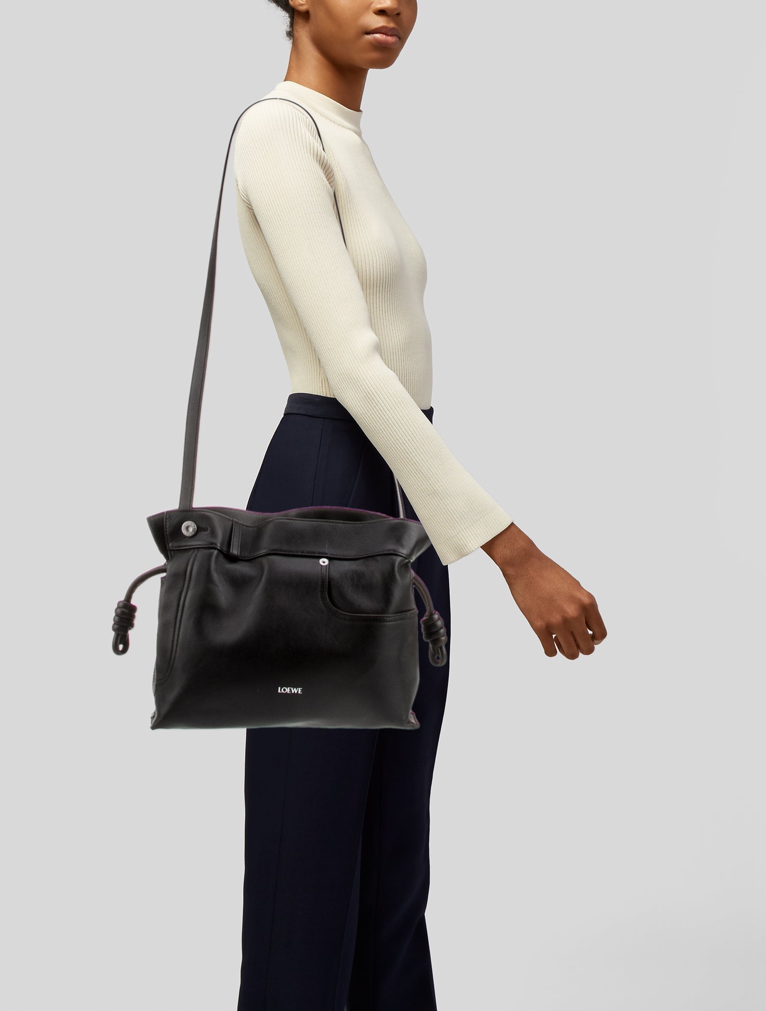 Loewe Leather Bucket Bag - Black Crossbody Bags, Handbags