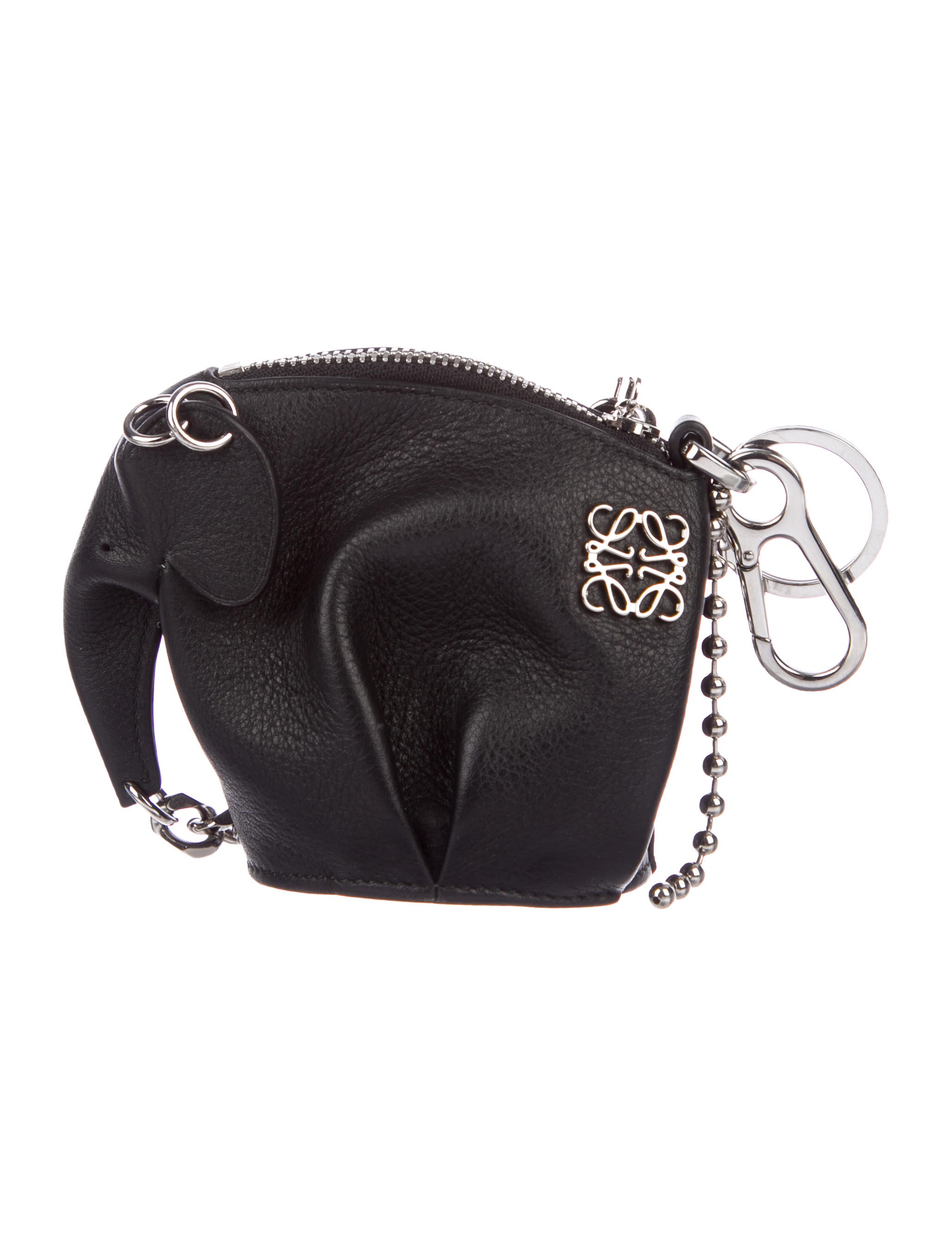 LOEWE elephant charm BLACK Pink Loewe Elephant Leather Charm