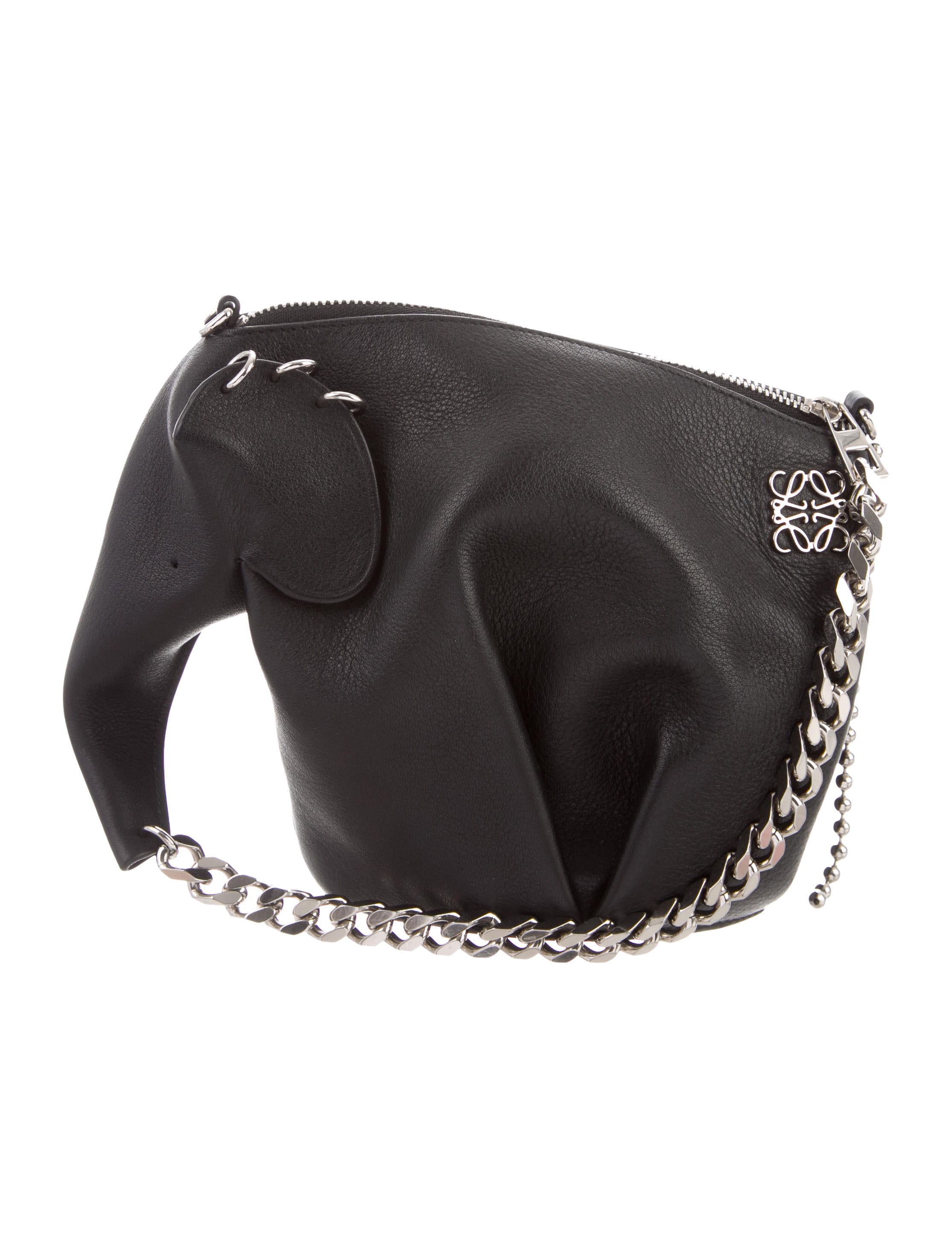 Loewe Punk Elephant Leather Crossbody Bag - Black Mini Bags