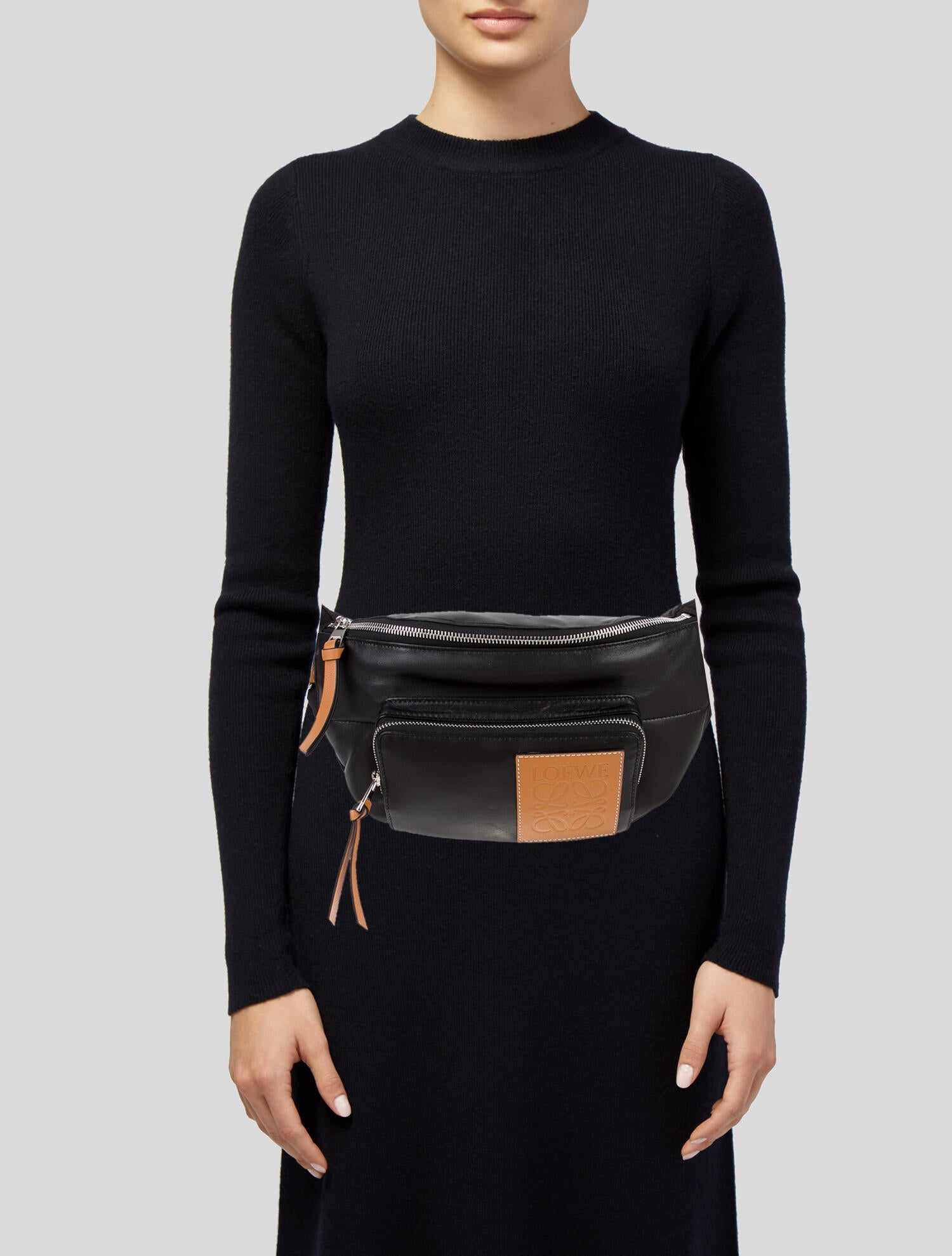 バッグ Loewe puffy bumbag Loewe Puffy Bum Bag Color Black W:13.39×H:6.69×D:3.15 inch