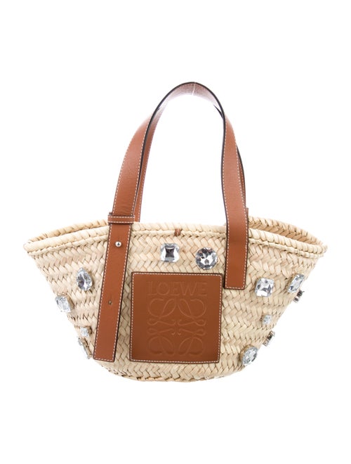 Loewe 2019 Small Basket Stones Bag Silver
