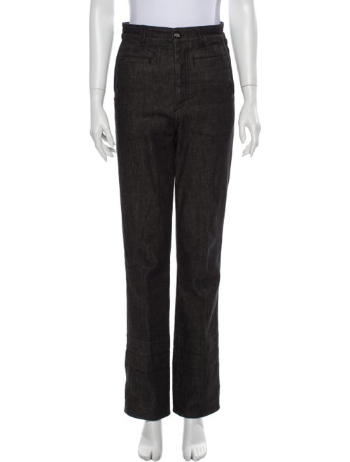 Loewe High-Rise Straight Leg Jeans Black