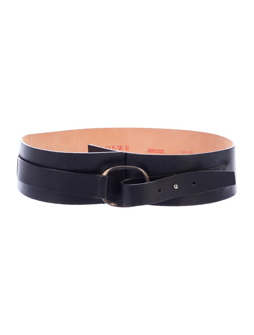 Loewe Leather Wide Waist Belt Black