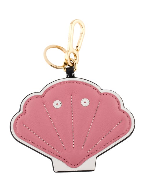 Loewe Seashell Leather Keychain Pink