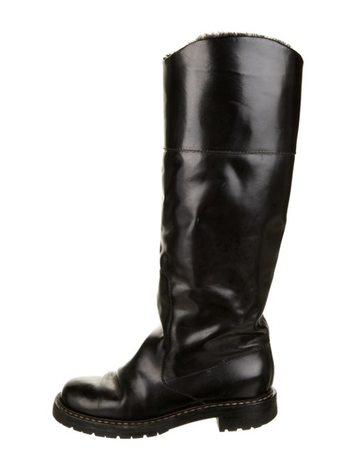Loewe Leather Riding Boots Black
