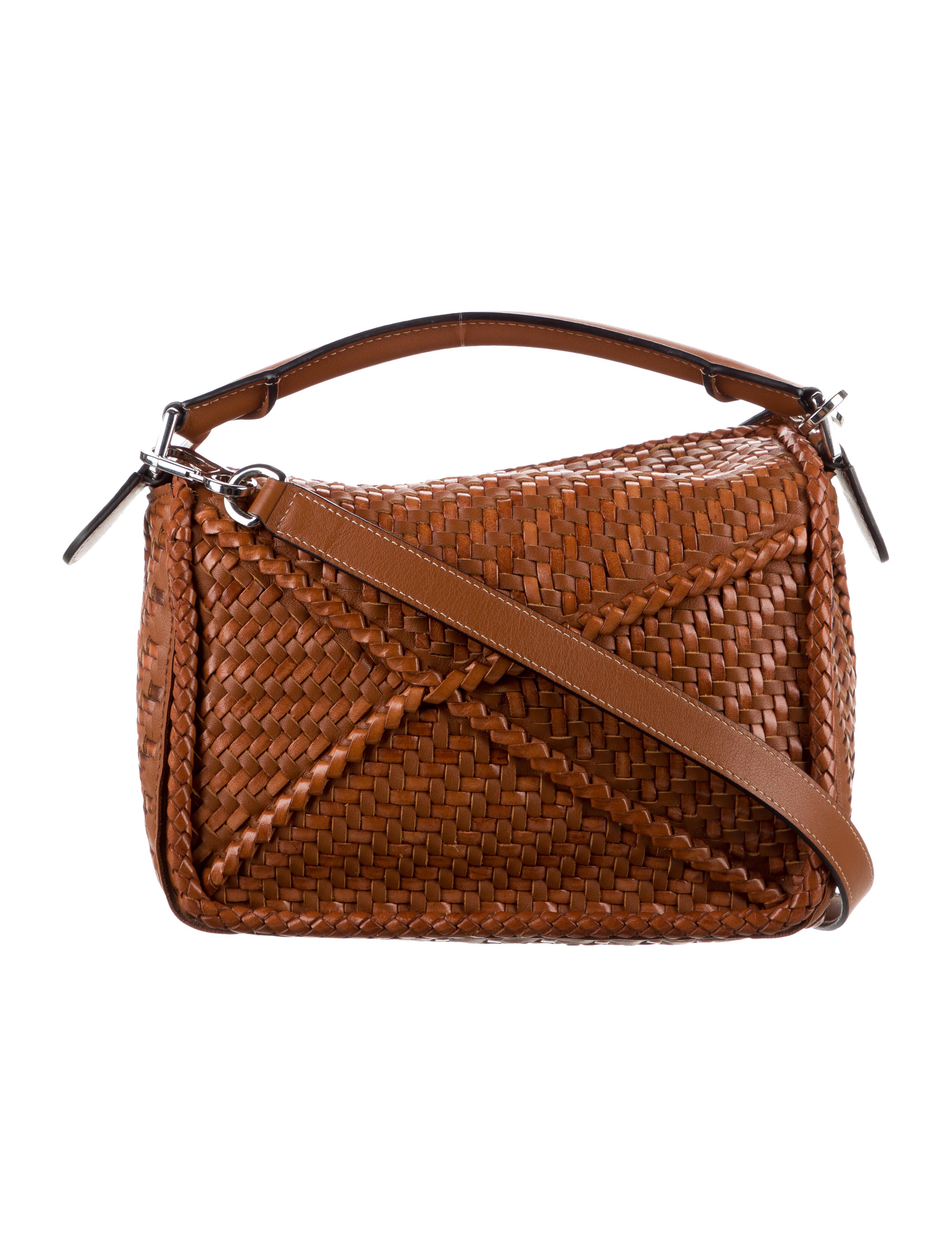 Loewe 2019 Leather Woven Small Puzzle Bag - Brown Shoulder Bags
