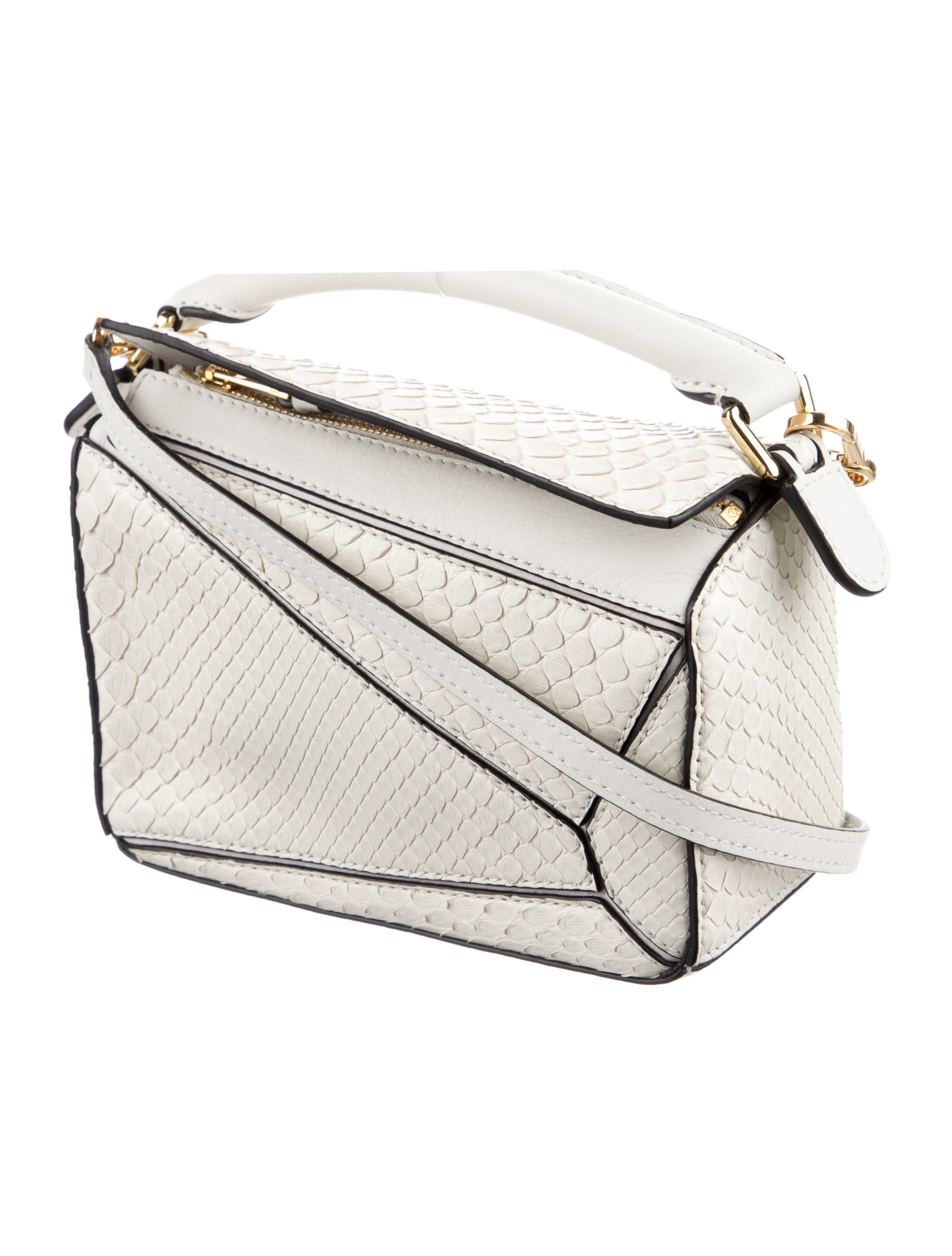 Loewe 2020 Python Mini Puzzle Bag - Neutrals Mini Bags, Handbags
