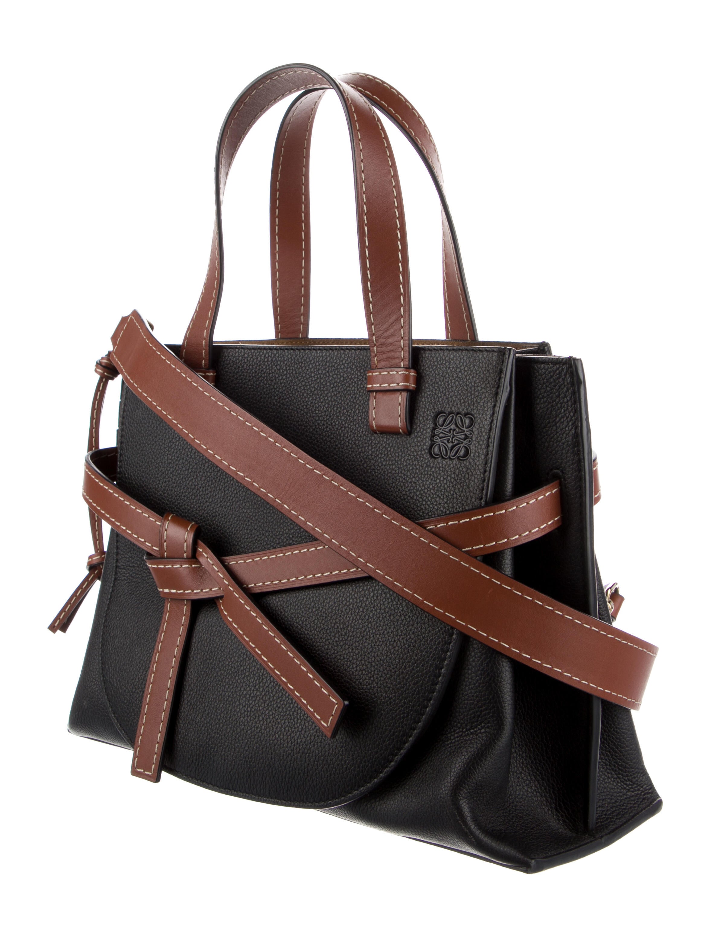 Loewe Small Gate Tote Black Handle Bags, Handbags LOW39904 The
