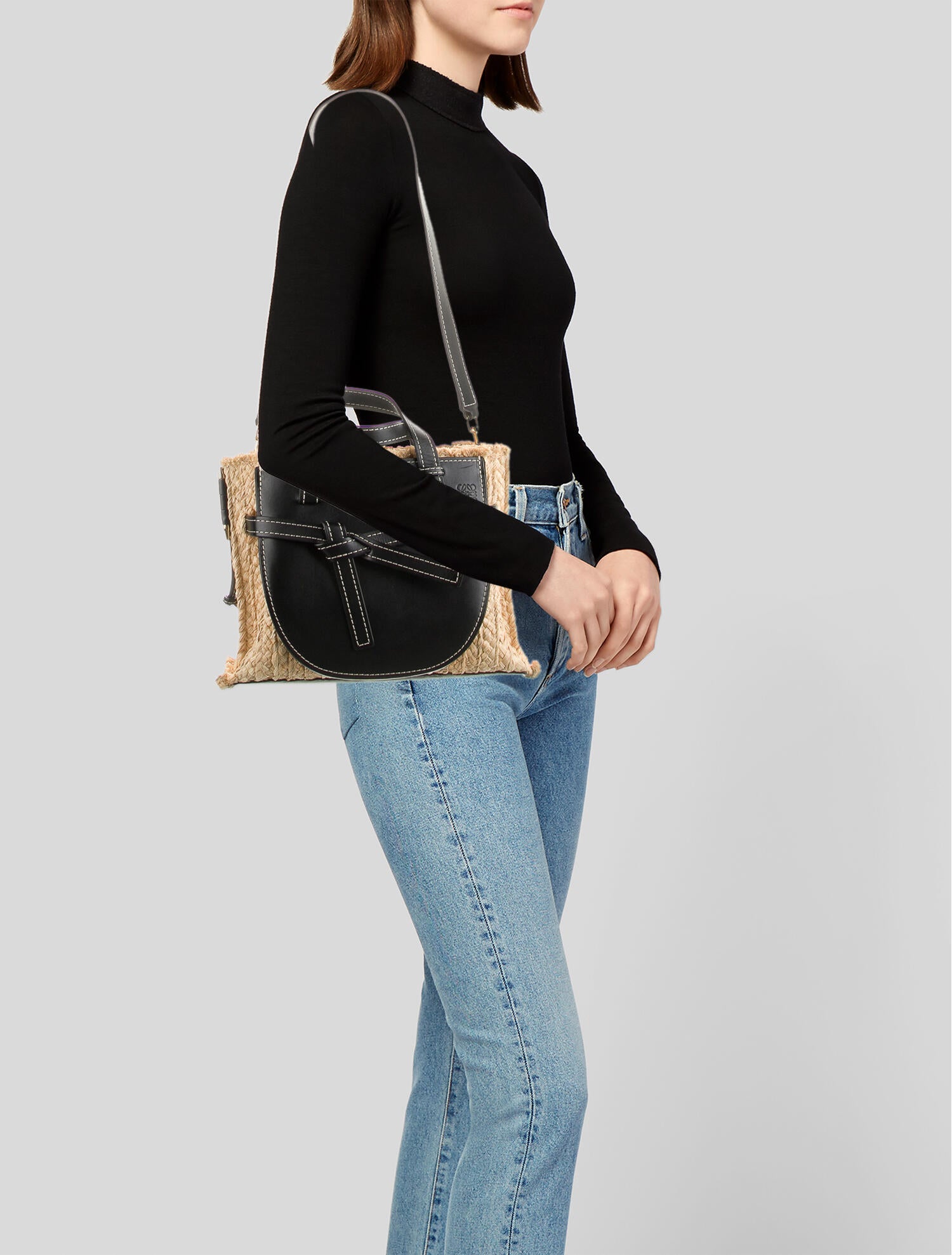 Loewe Raffia Small Gate Tote Neutrals Totes, Handbags LOW39998