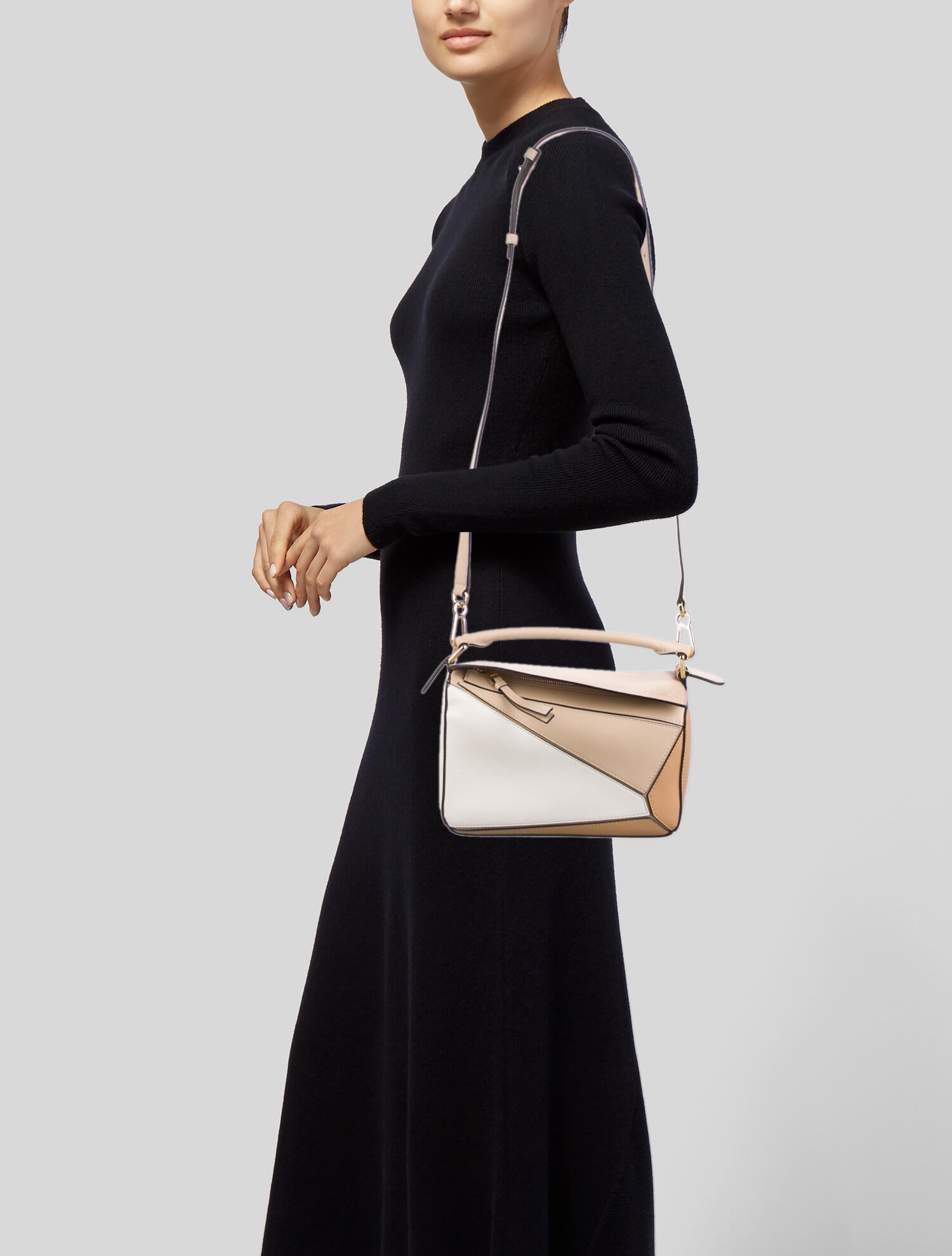 Loewe 2022 Tricolor Small Puzzle Bag - Neutrals Shoulder Bags