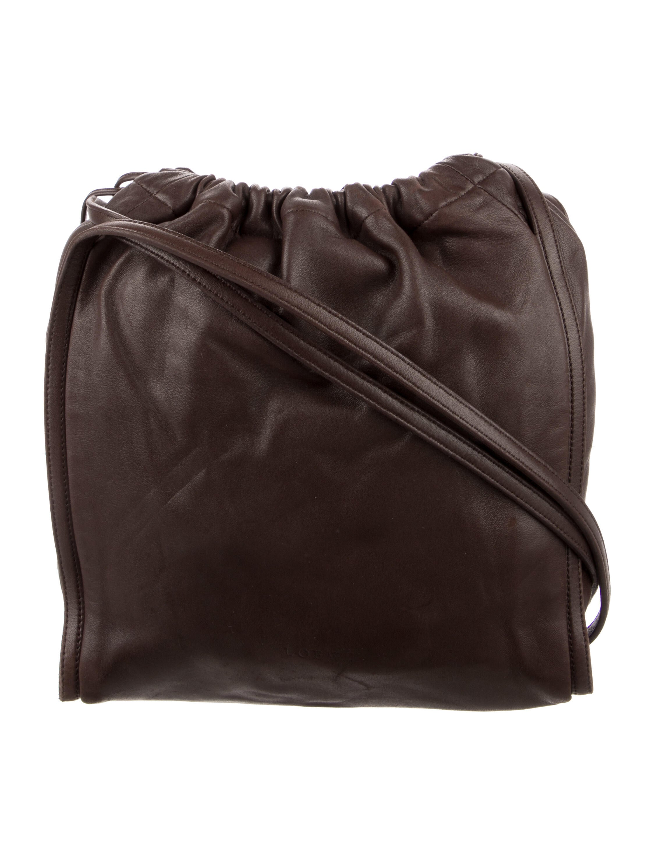 Loewe Leather Drawstring Shoulder Bag Brown Shoulder Bags, Handbags