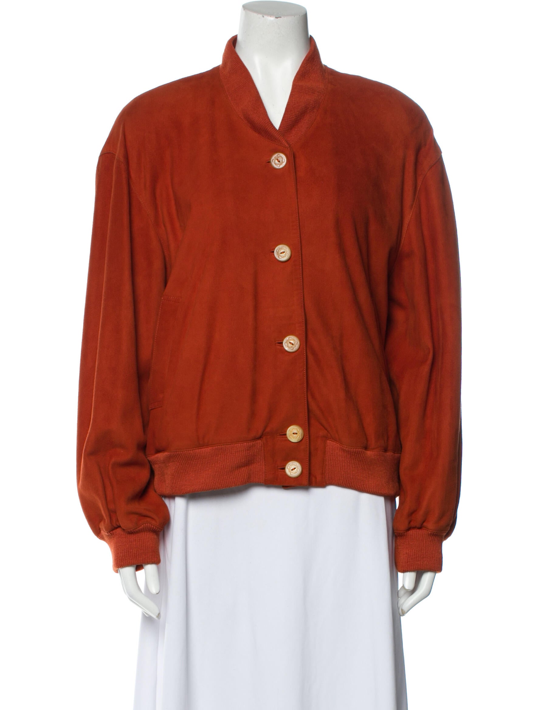 Loewe Vintage Late 1980's Early 1990's Bomber Jacket Orange Jackets