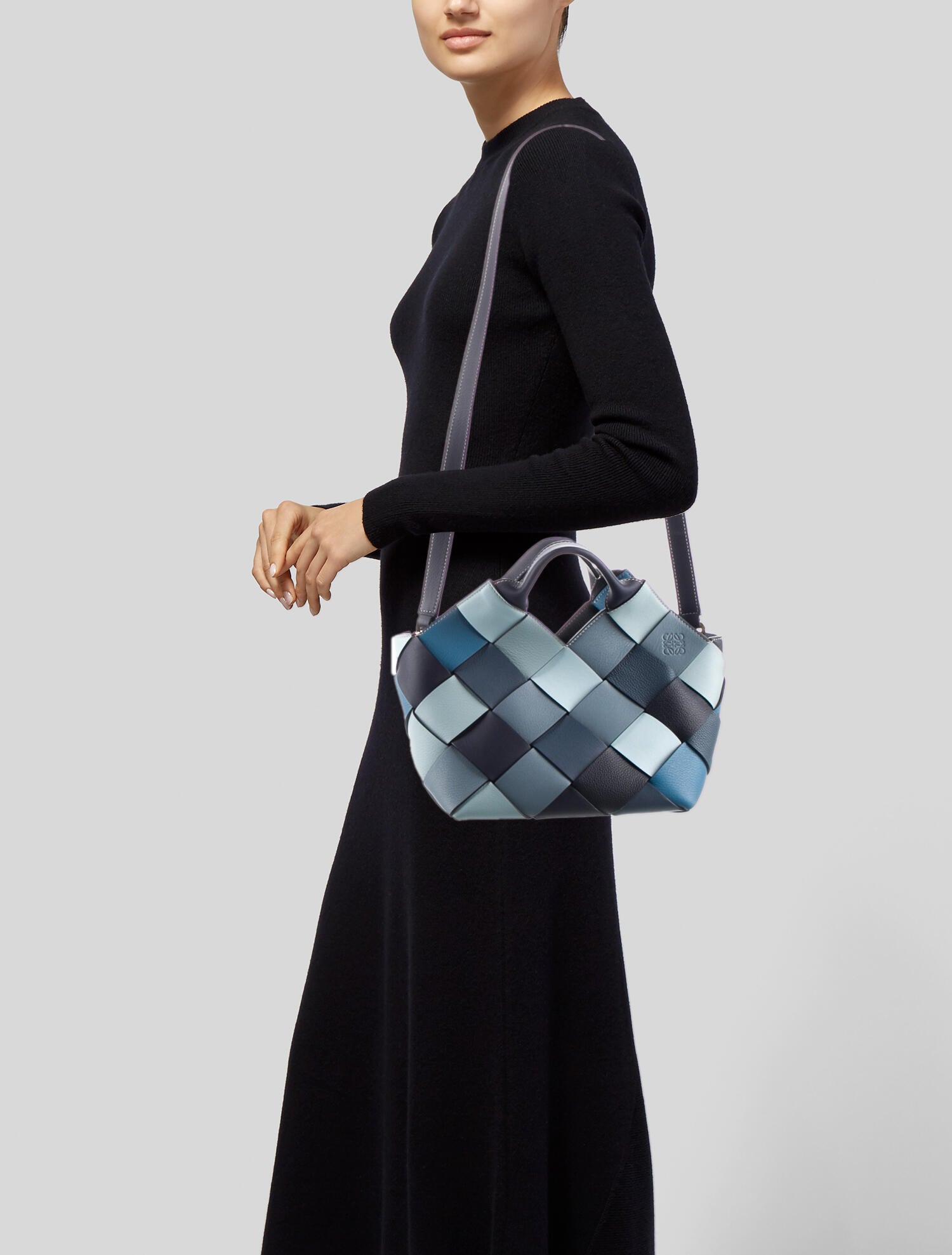 Loewe Small Surplus Woven Basket Bag - Blue Handle Bags, Handbags