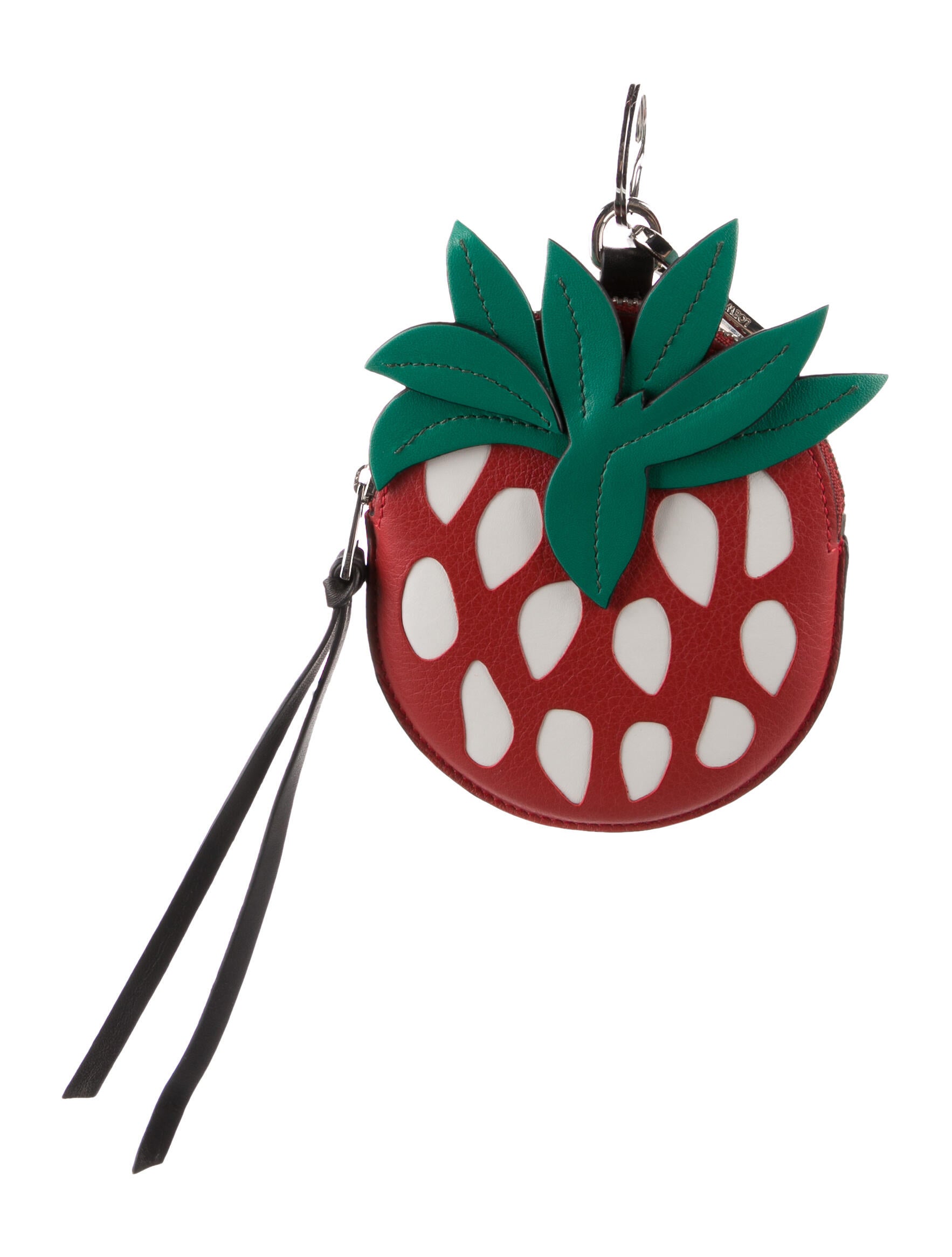 【LOEWE】 Strawberry charm Loewe Strawberry Flower Bag Charm in Calfskin Leather