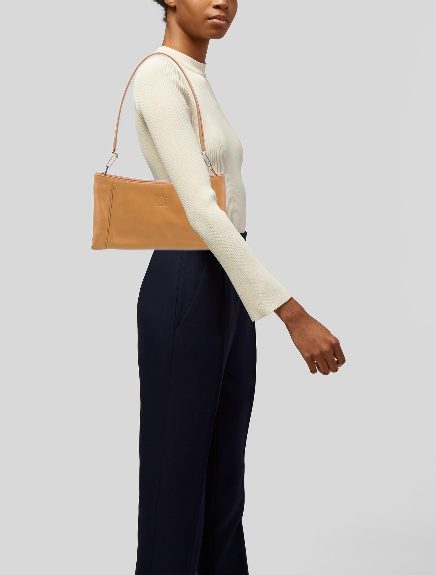 Loewe Vintage Anagram Shoulder Bag Neutrals Shoulder Bags, Handbags