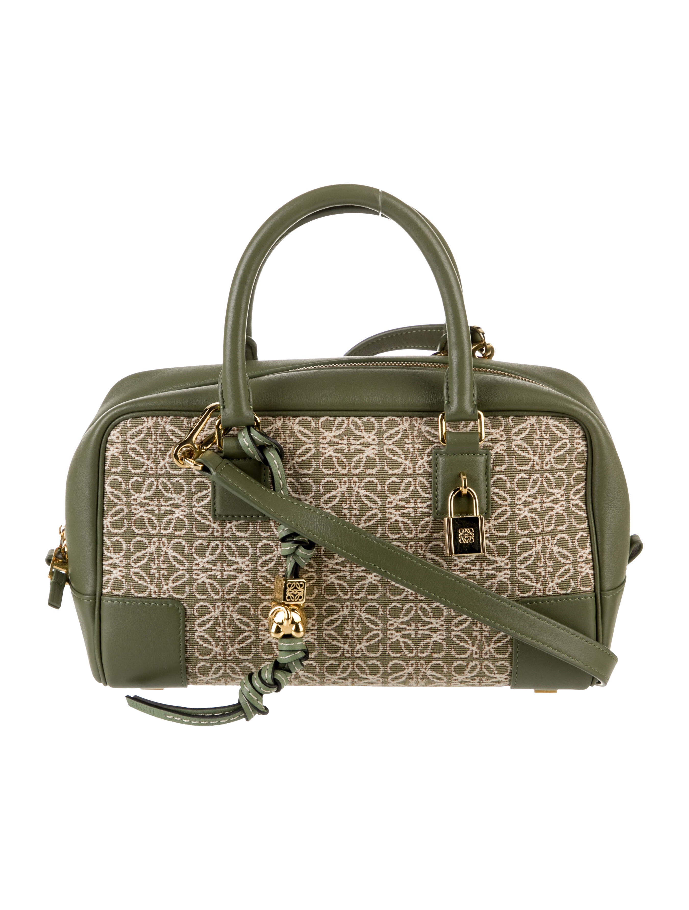 Loewe 2022 Anagram Jacquard Amazona 23 - Green Handle Bags