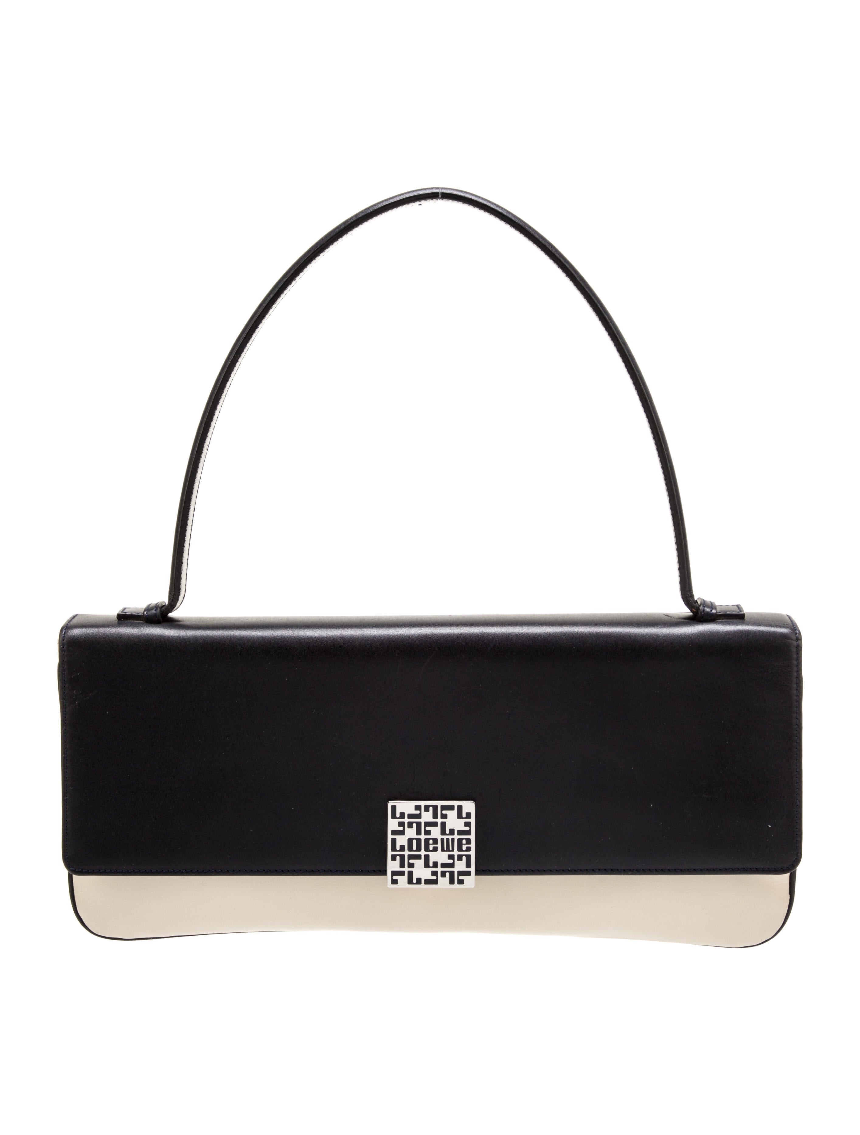 Loewe Vintage Leather Shoulder Bag Black Shoulder Bags, Handbags