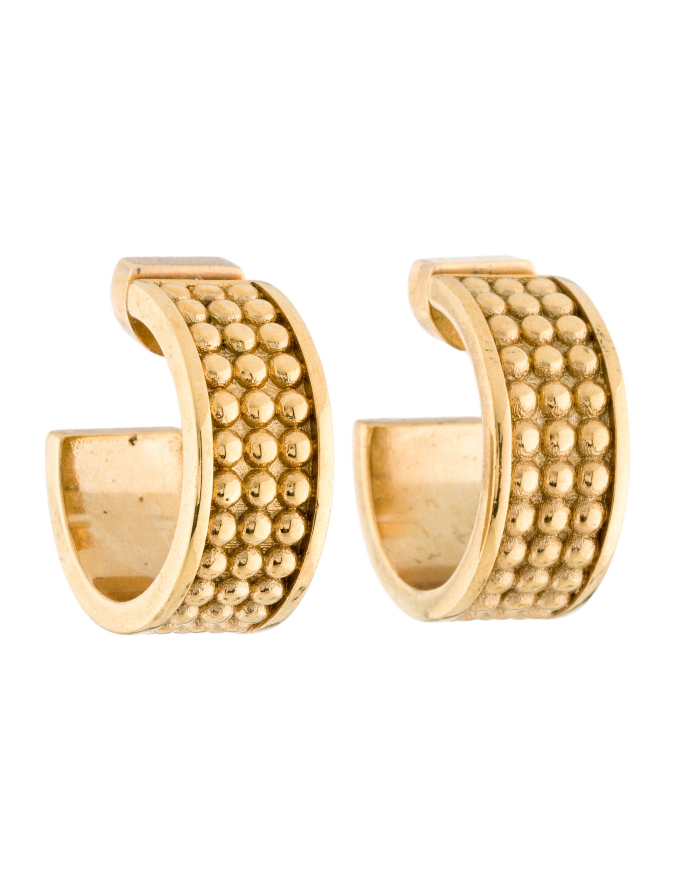 David Yurman TwoTone Cable Crossover Hoop Earrings 18K Yellow Gold