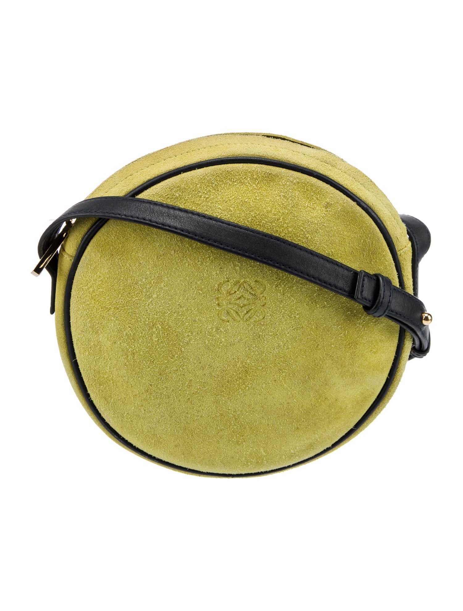 Loewe Vintage Suede Round Crossbody Bag Yellow Crossbody Bags, Handbags LOW55881 The RealReal