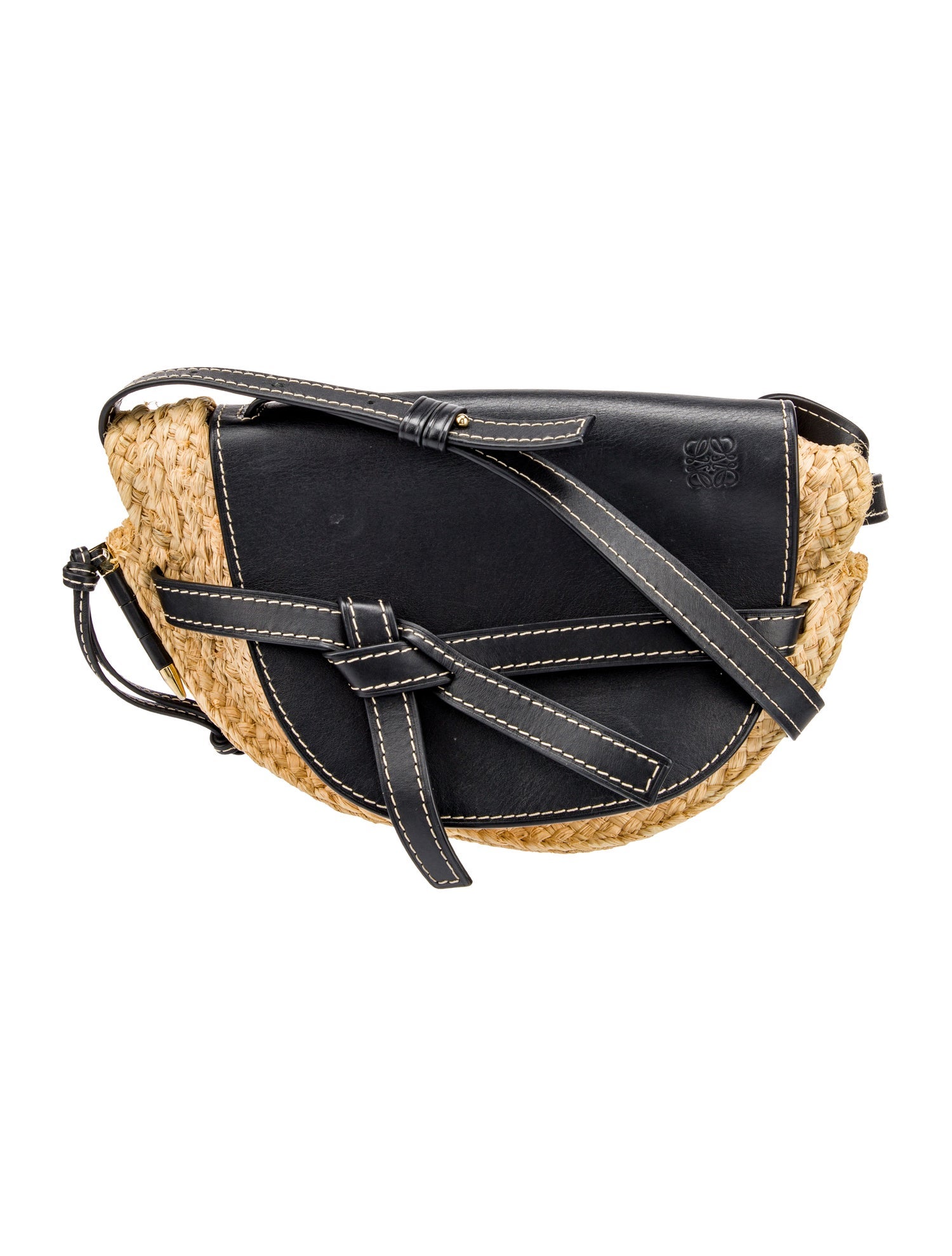 Loewe Small Raffia Gate Crossbody Bag Neutrals Crossbody Bags