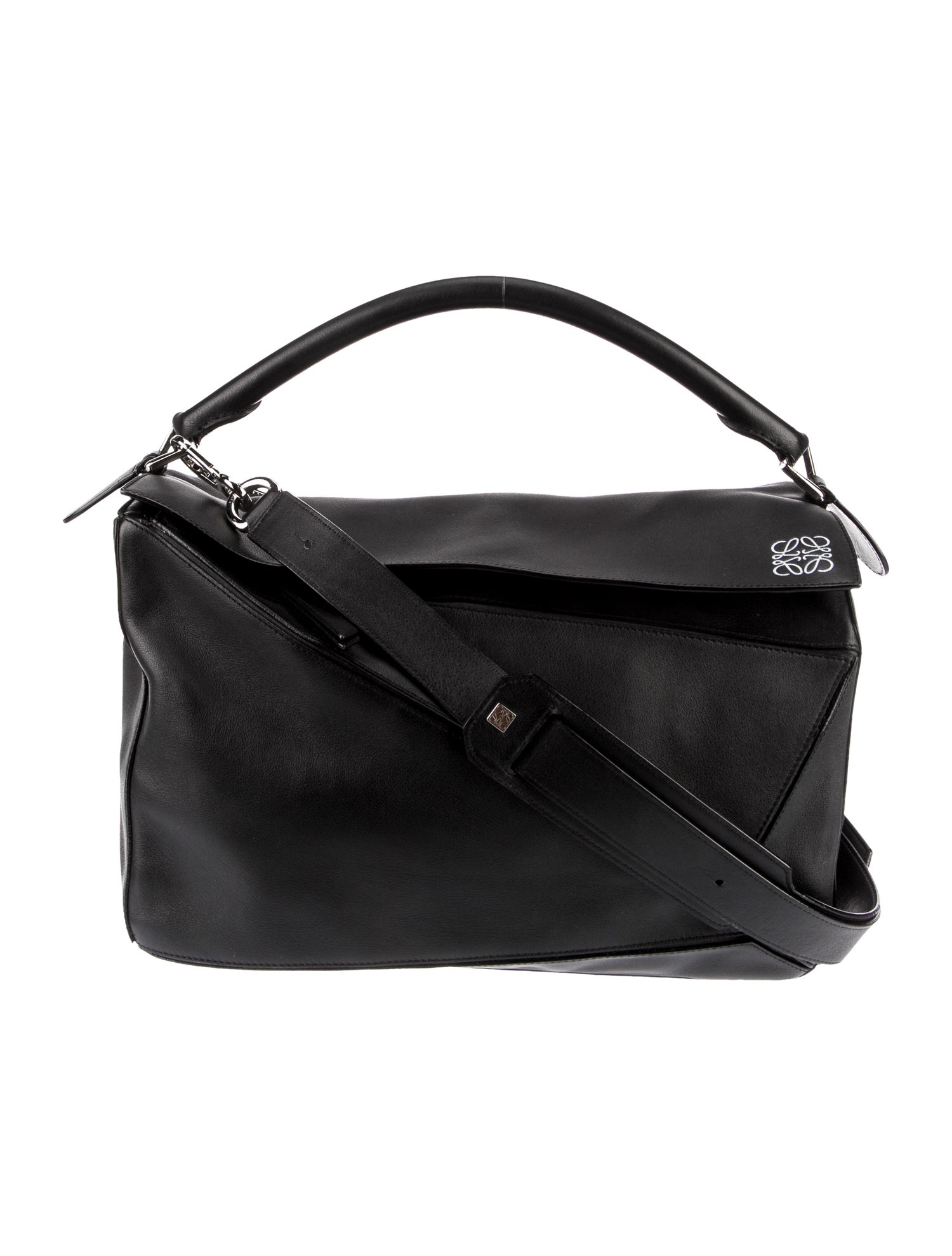 ショルダーバッグ LOEWE BLACK LEATHER LARGE PUZZLE HANDBAG Large Puzzle Edge bag in grained calfskin Black - LOEWE