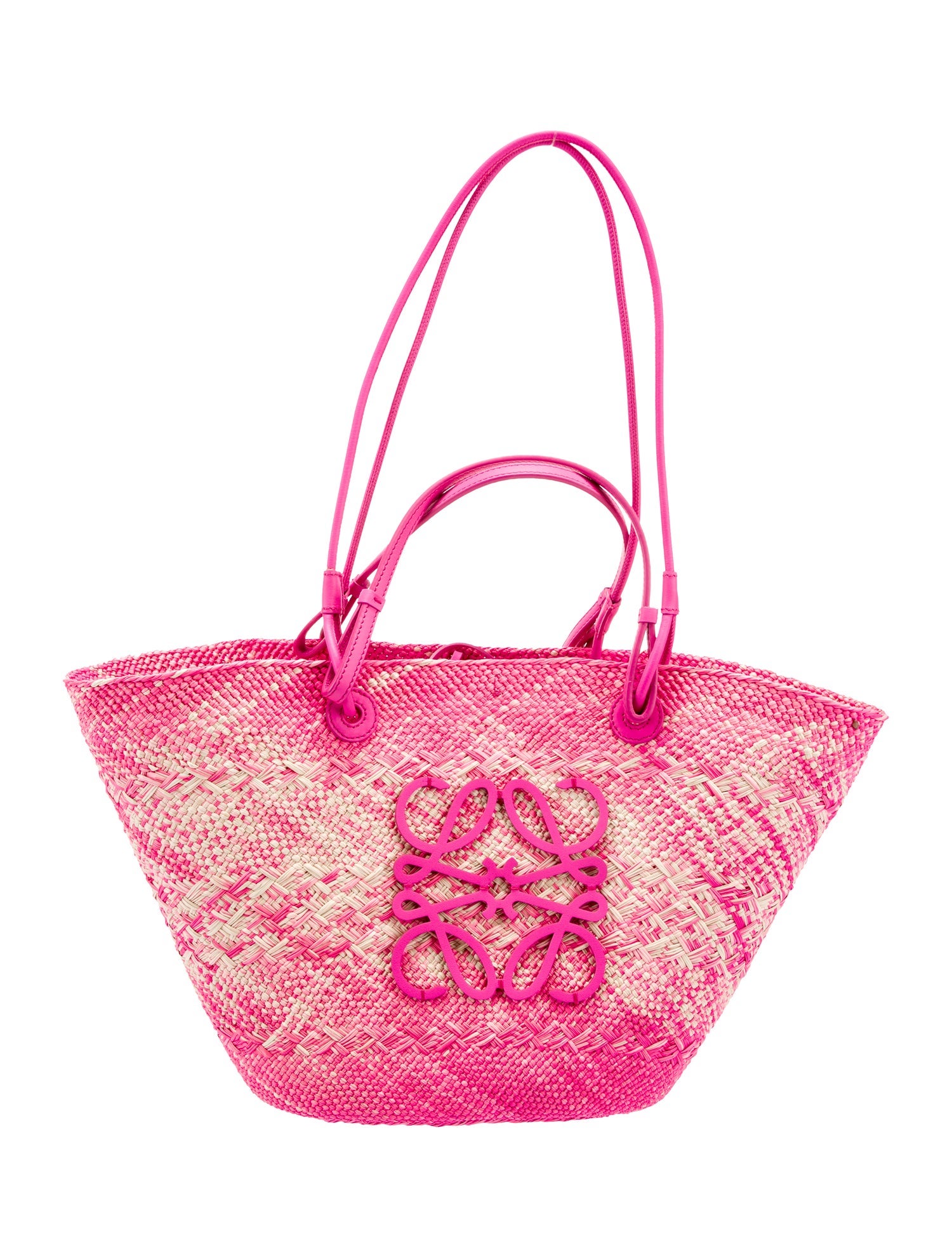 Loewe Paula's Ibiza 2023 Anagram Basket Bag - Pink Totes