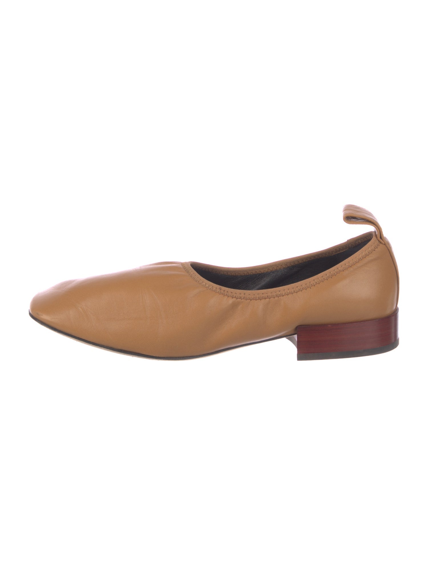 Loewe Leather Ballet Flats Brown Flats, Shoes LOW56623 The RealReal