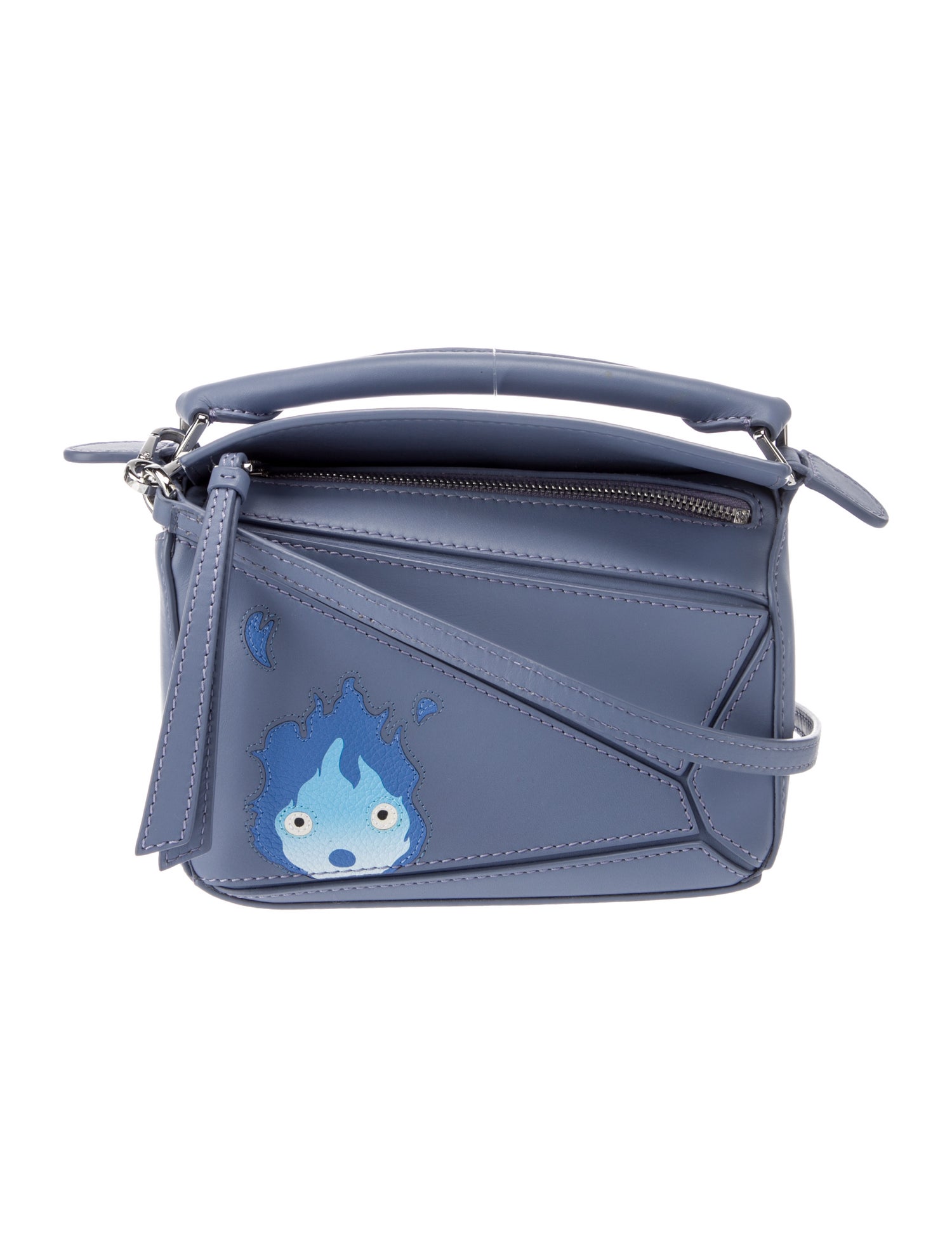 LOEWE Studio Ghibli Puzzle mini leather Calcifer 2way Shoulder Bag blue
