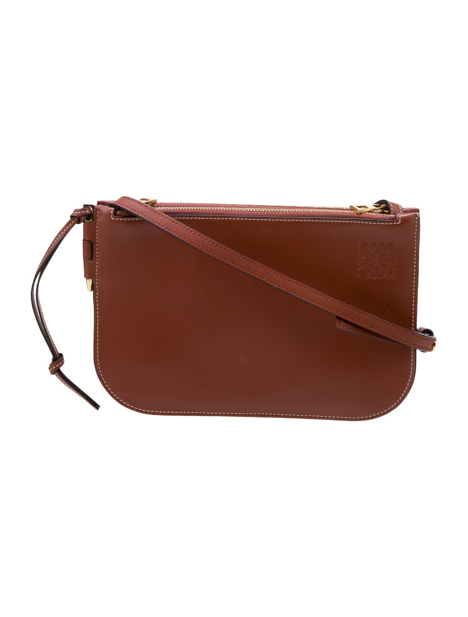 Loewe Gate Double Zip Pouch Brown Crossbody Bags, Handbags LOW57121