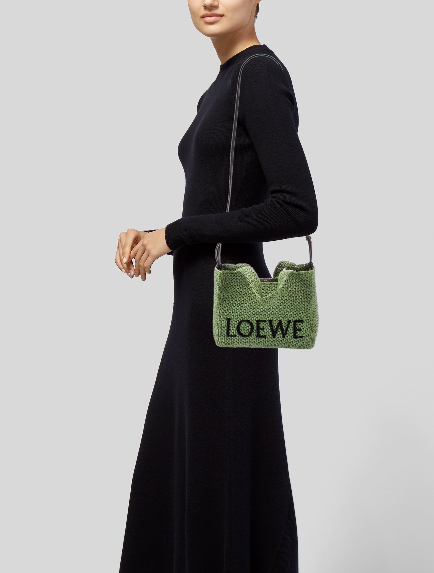 Loewe 2023 Small Raffia Font Tote - Green Totes, Handbags