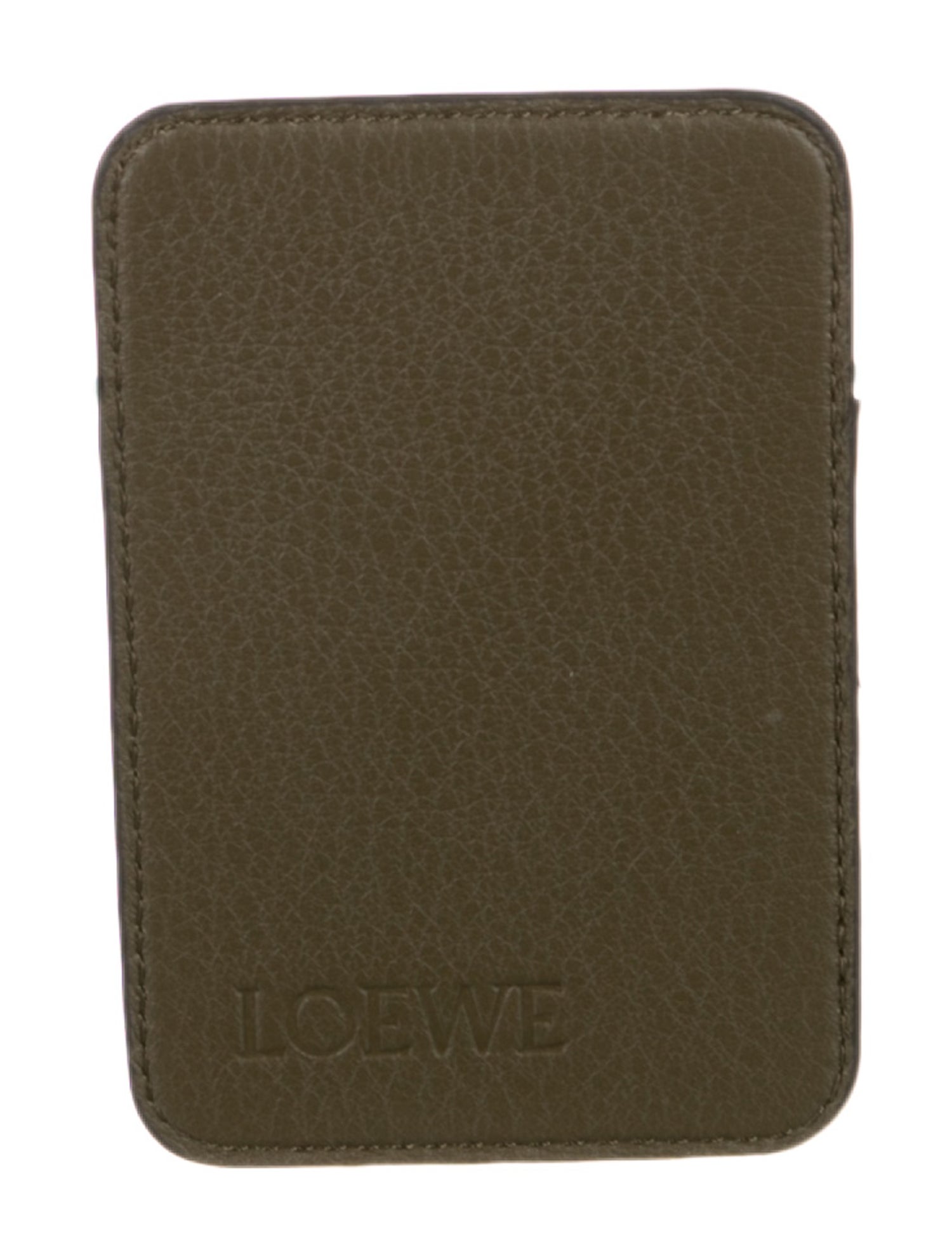 Loewe Leather Colorblock Pattern Card Holder - Green Wallets