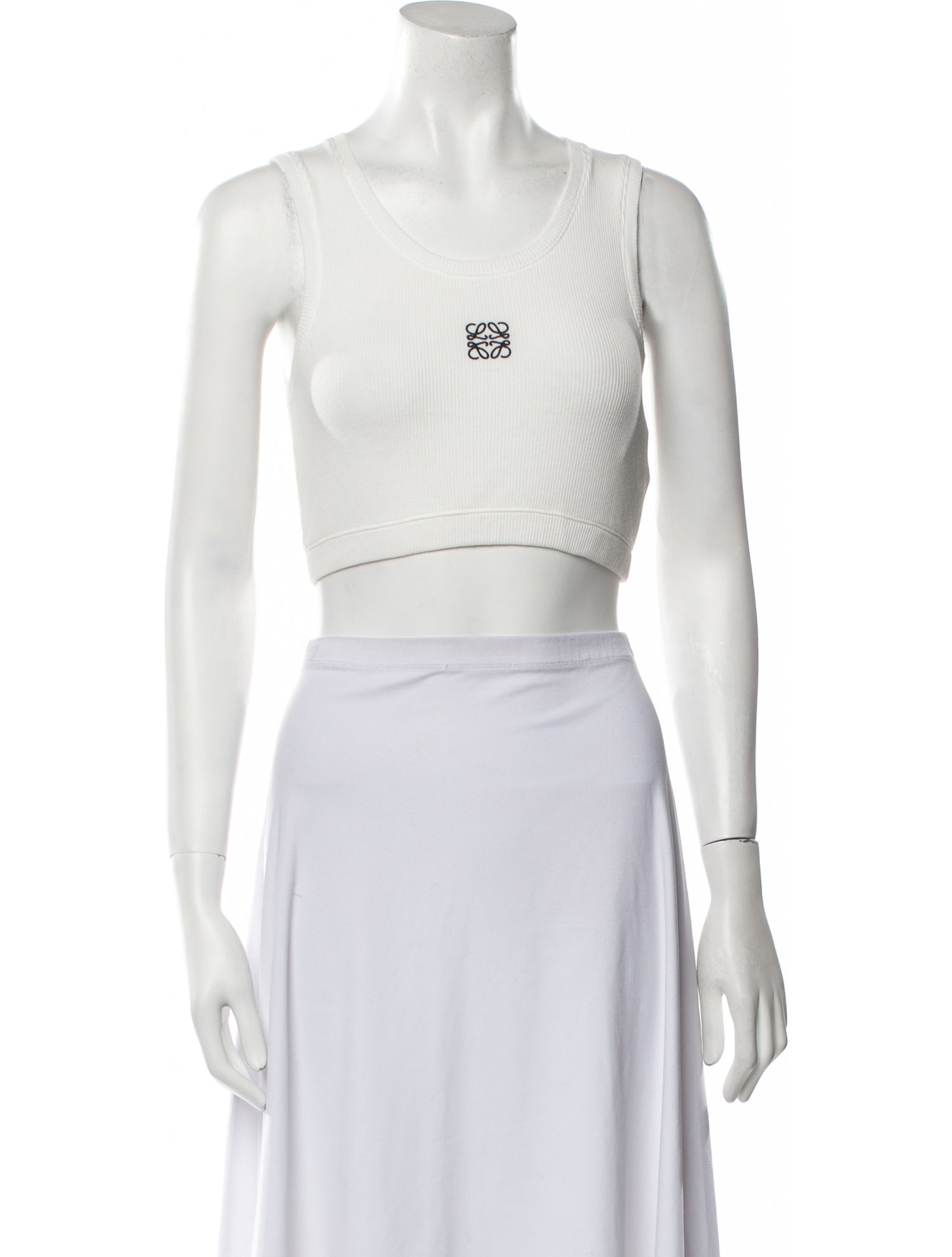 Loewe Graphic Print Scoop Neck Crop Top