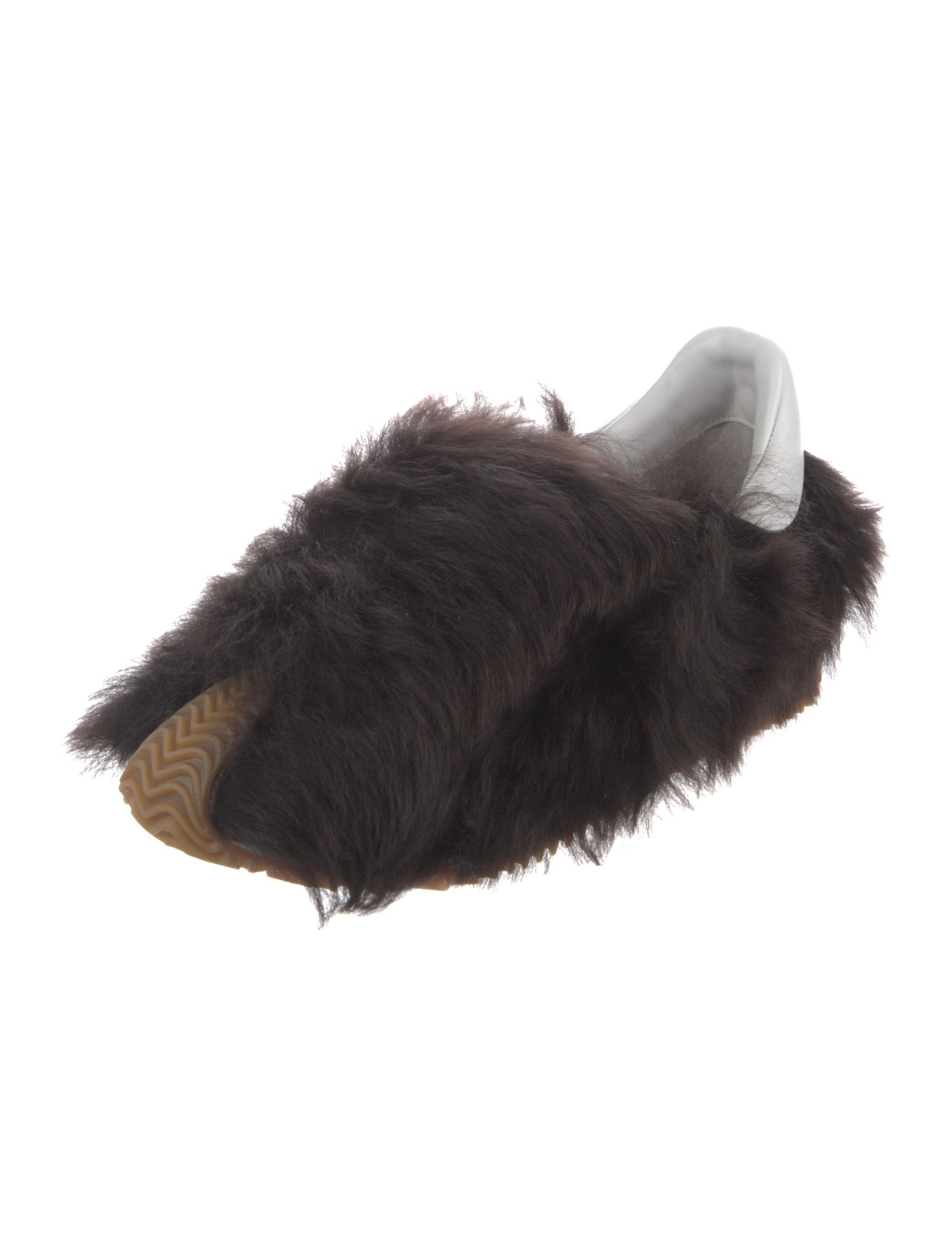 LOEWE 26S OPEN-BACK HIGH HEELS 60MM IN GREEN CALFSKIN WITH FUR main image 1
