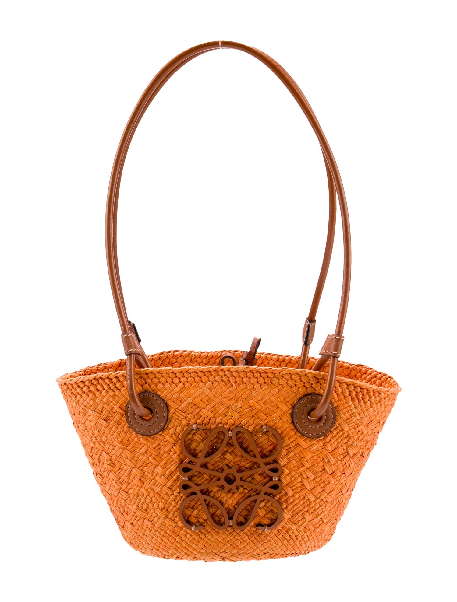 Loewe Mini Anagram Basket Bag - Orange Shoulder Bags