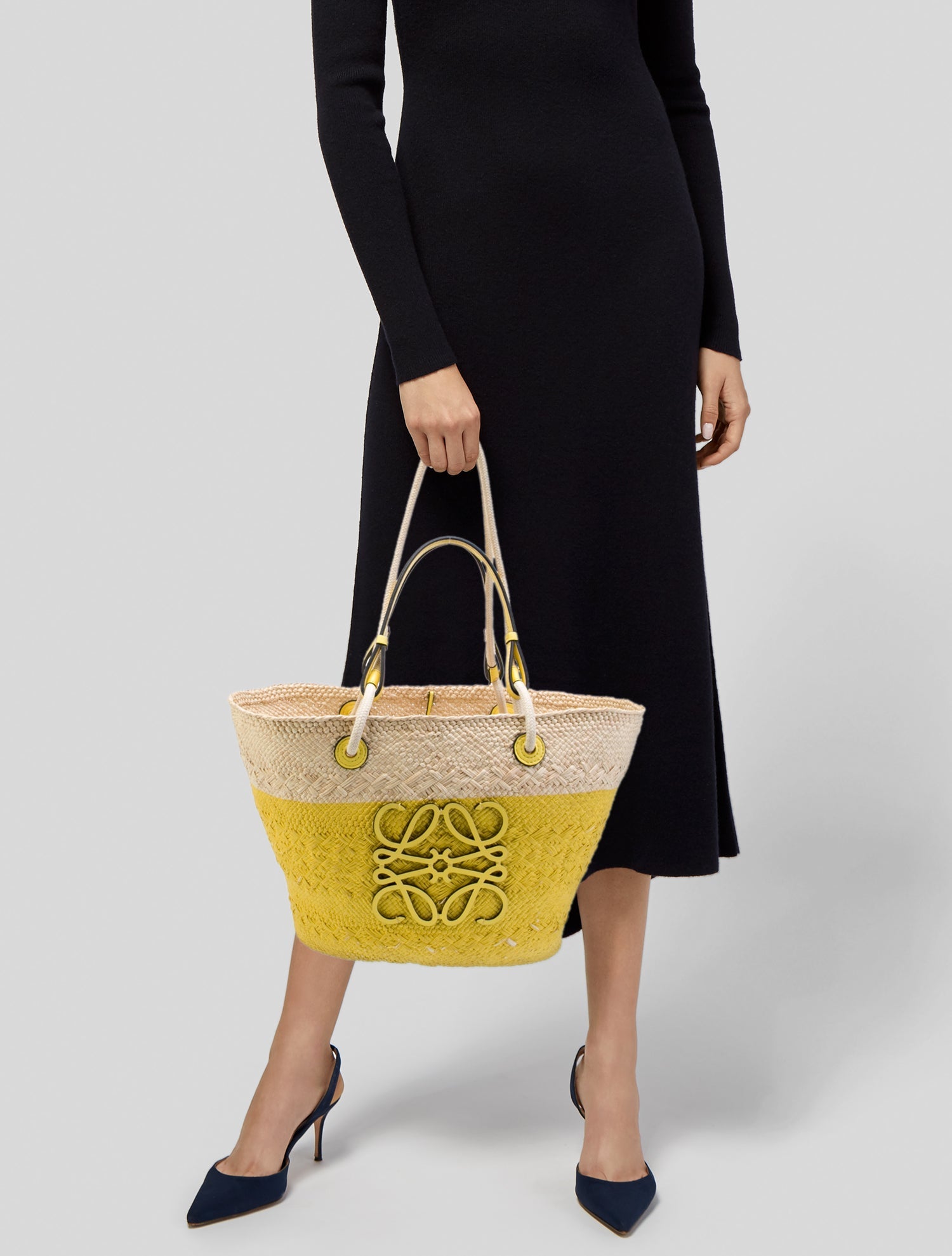 Loewe 2022 Anagram Basket Bag - Yellow Totes, Handbags