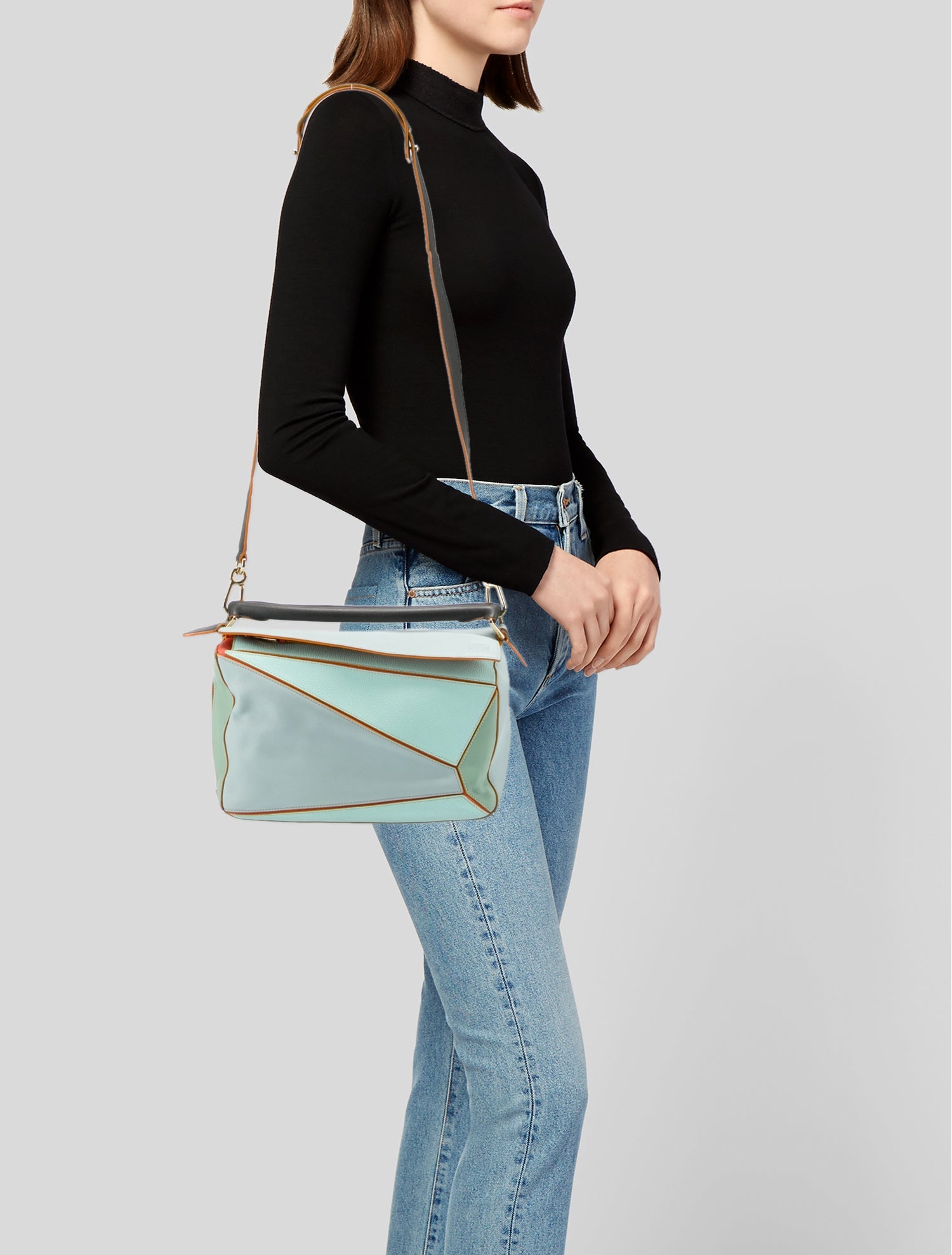 Loewe Large Puzzle Bag - Blue Handle Bags, Handbags - LOW64384