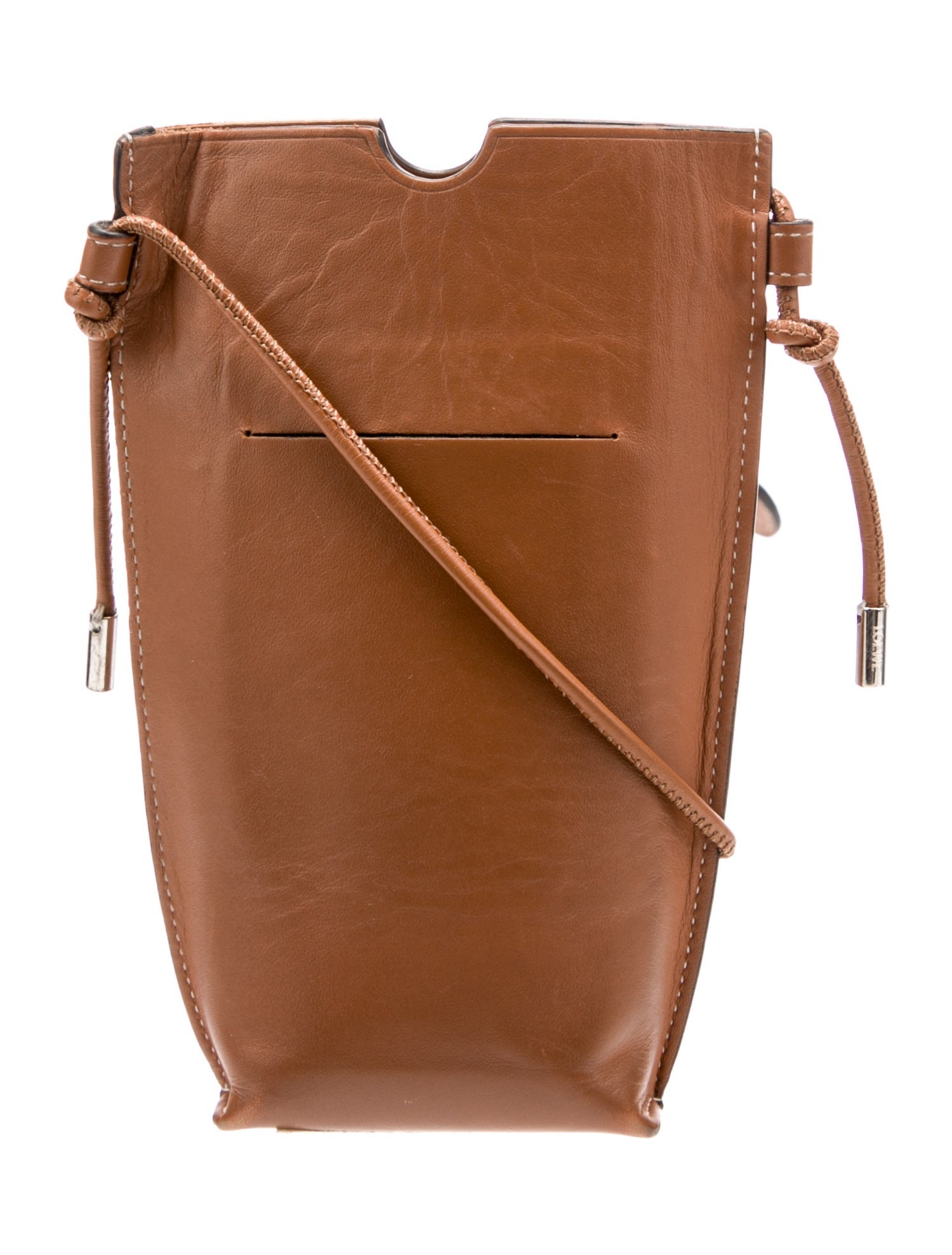 Loewe Leather Phone Pouch - Brown Crossbody Bags, Handbags